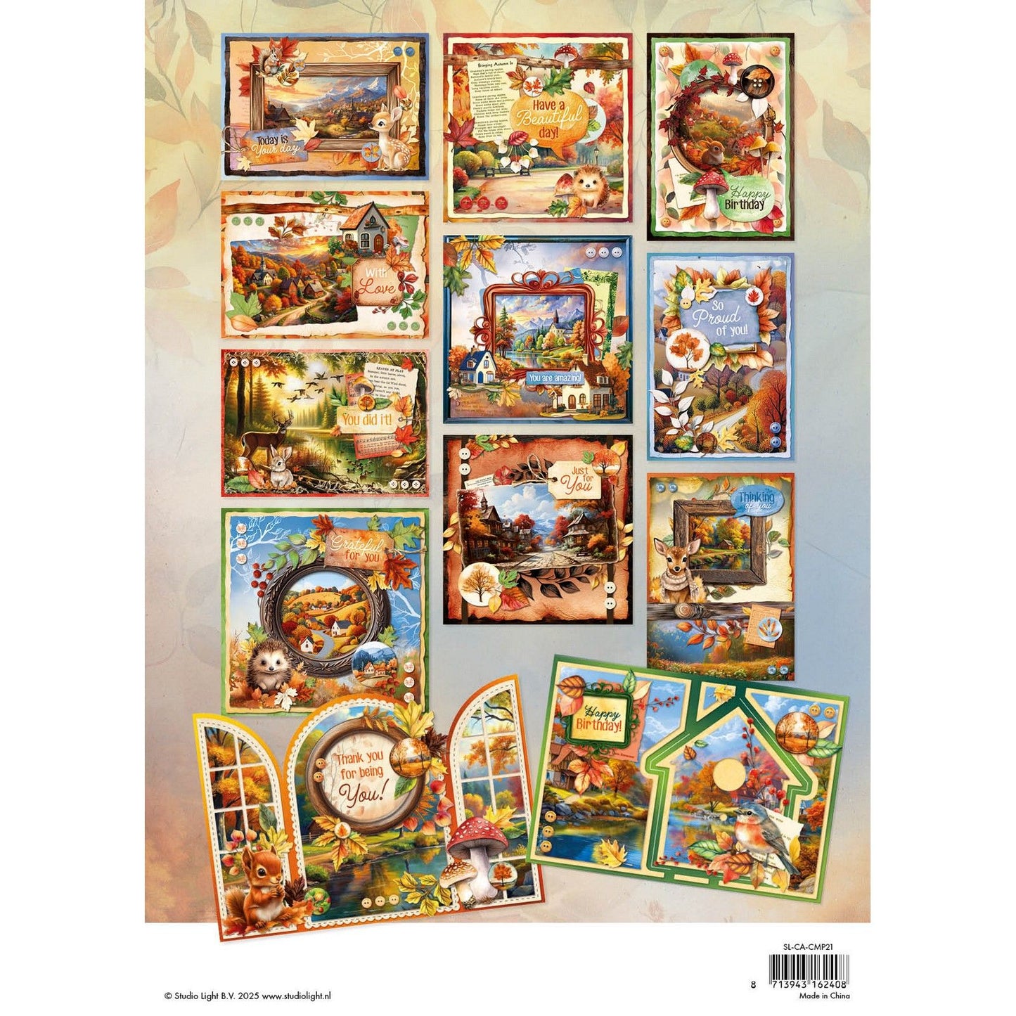 Studio light • charming autumn card making pad autumn cards