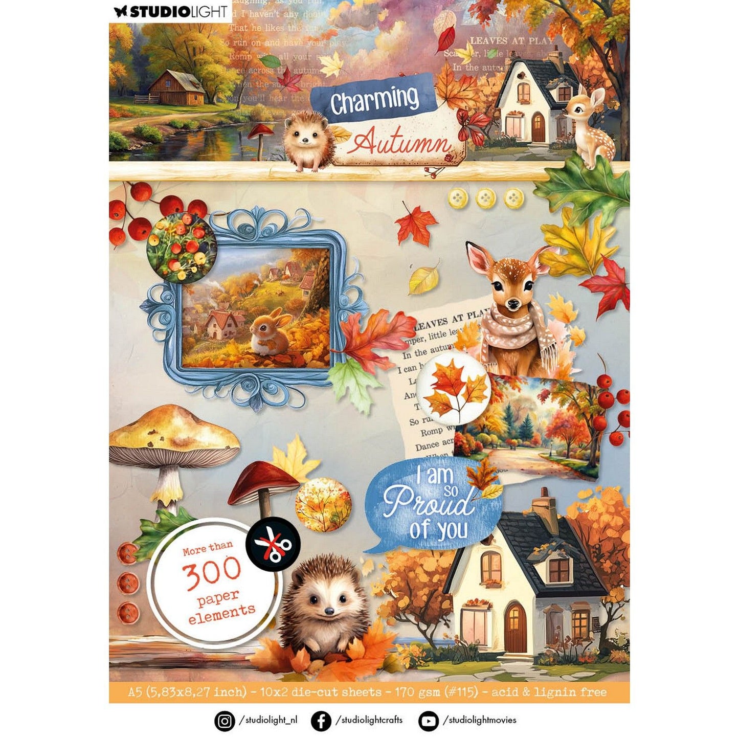 Studio light • charming autumn die-cut paper pad paper elements
