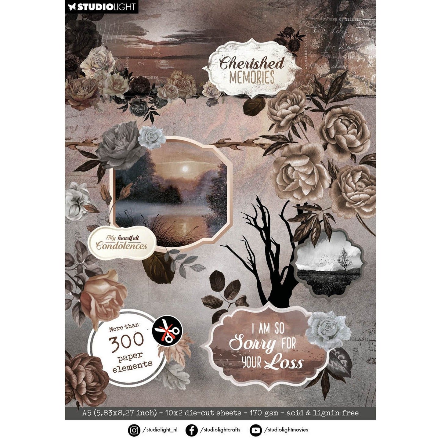 Studio light • cherished memories die-cut paper pad paper elements