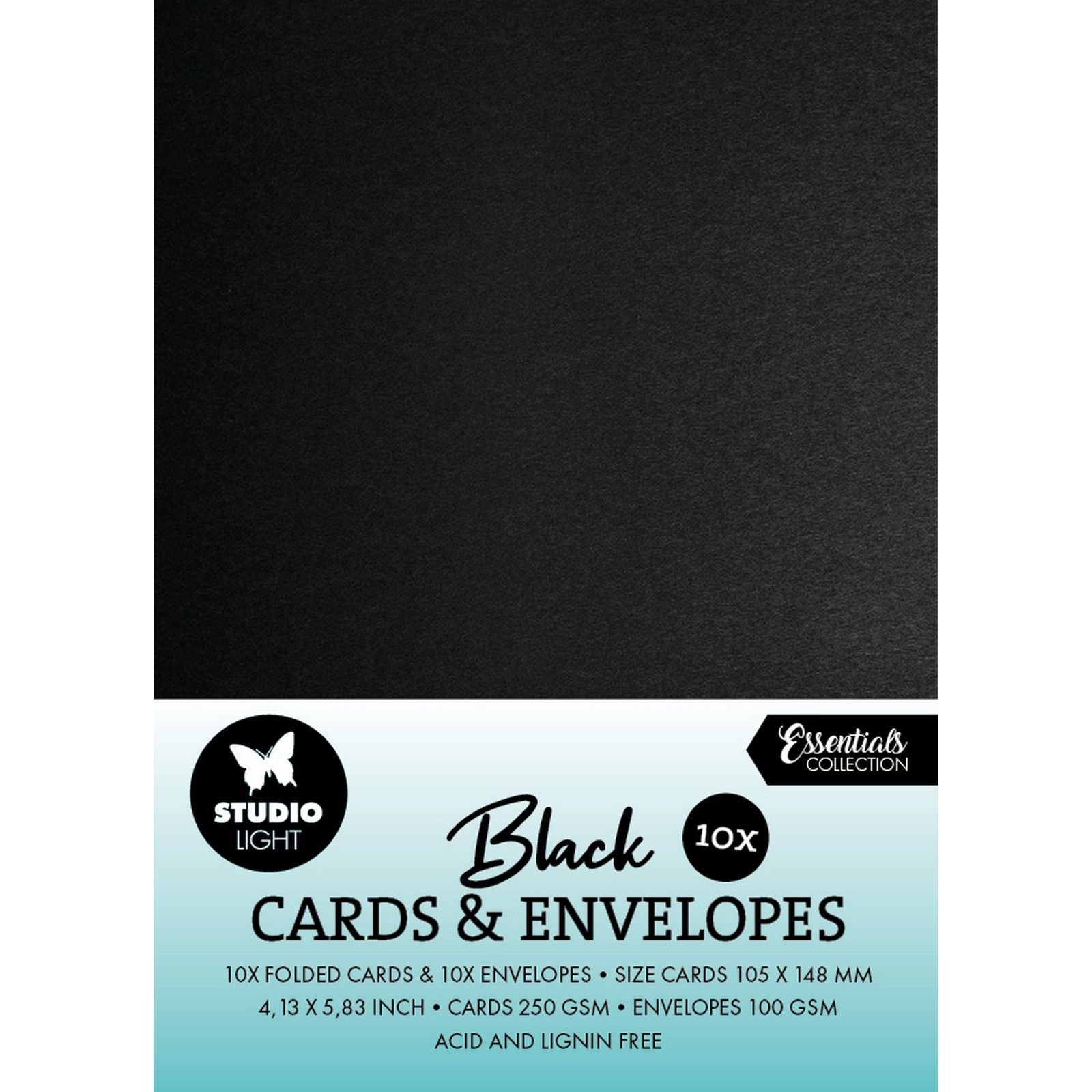 Studio light • consumables cards envelopes black a6