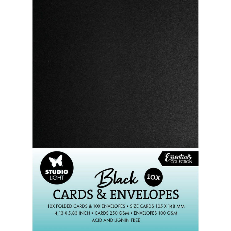 Studio light • consumables cards envelopes black a6