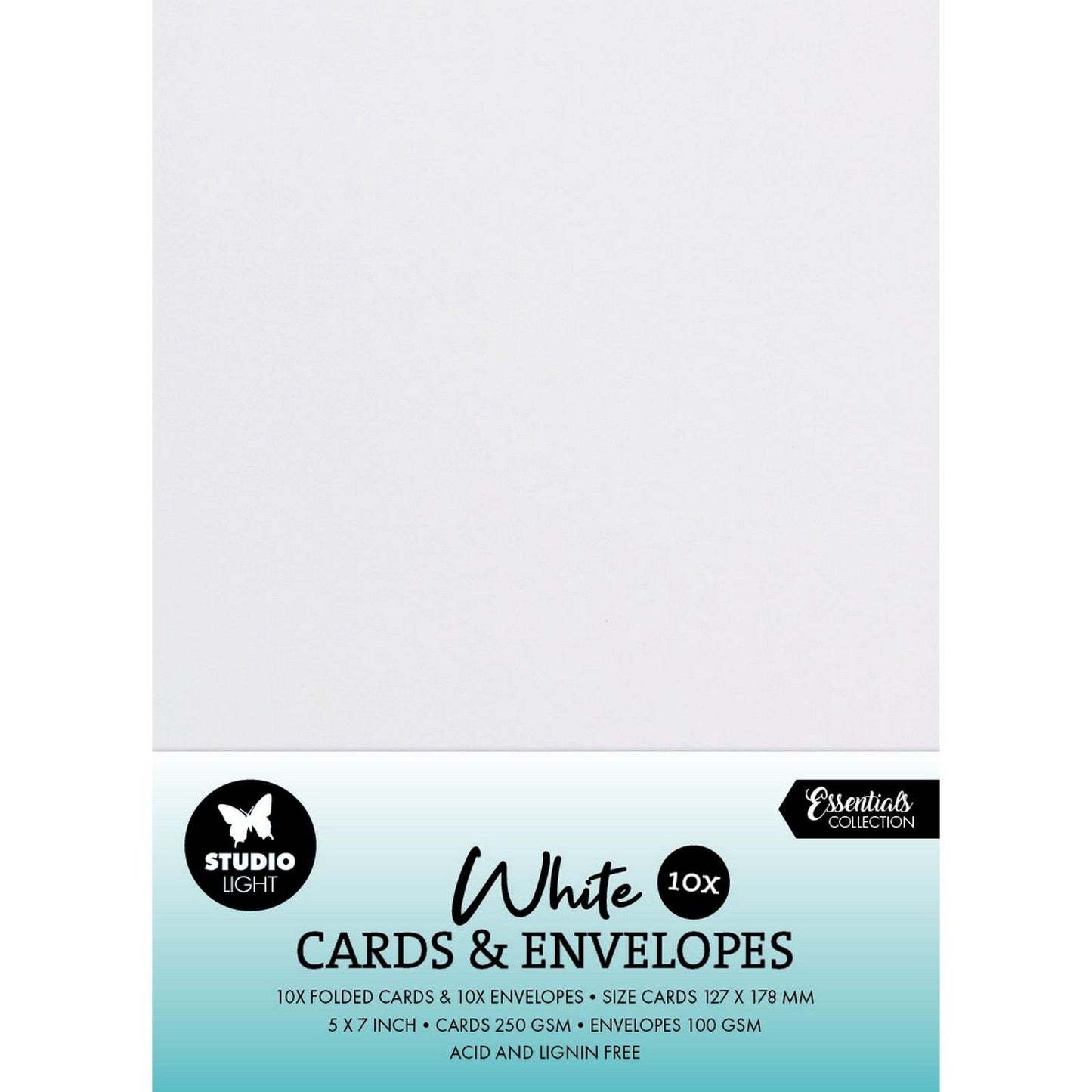 Studio light • cards envelopes white 12,70x17,78cm