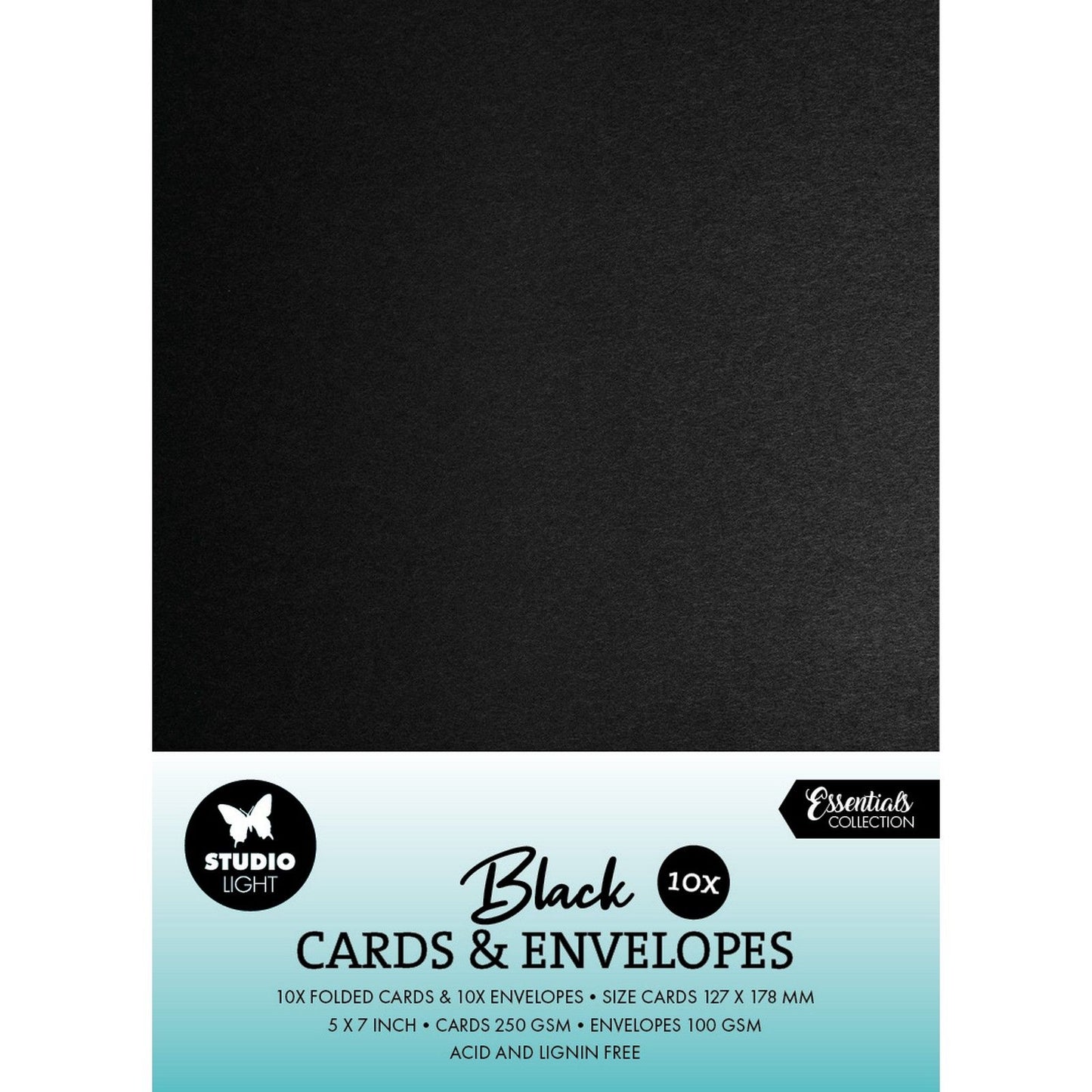 Studio light • cards envelopes black 12,70x17,78cm