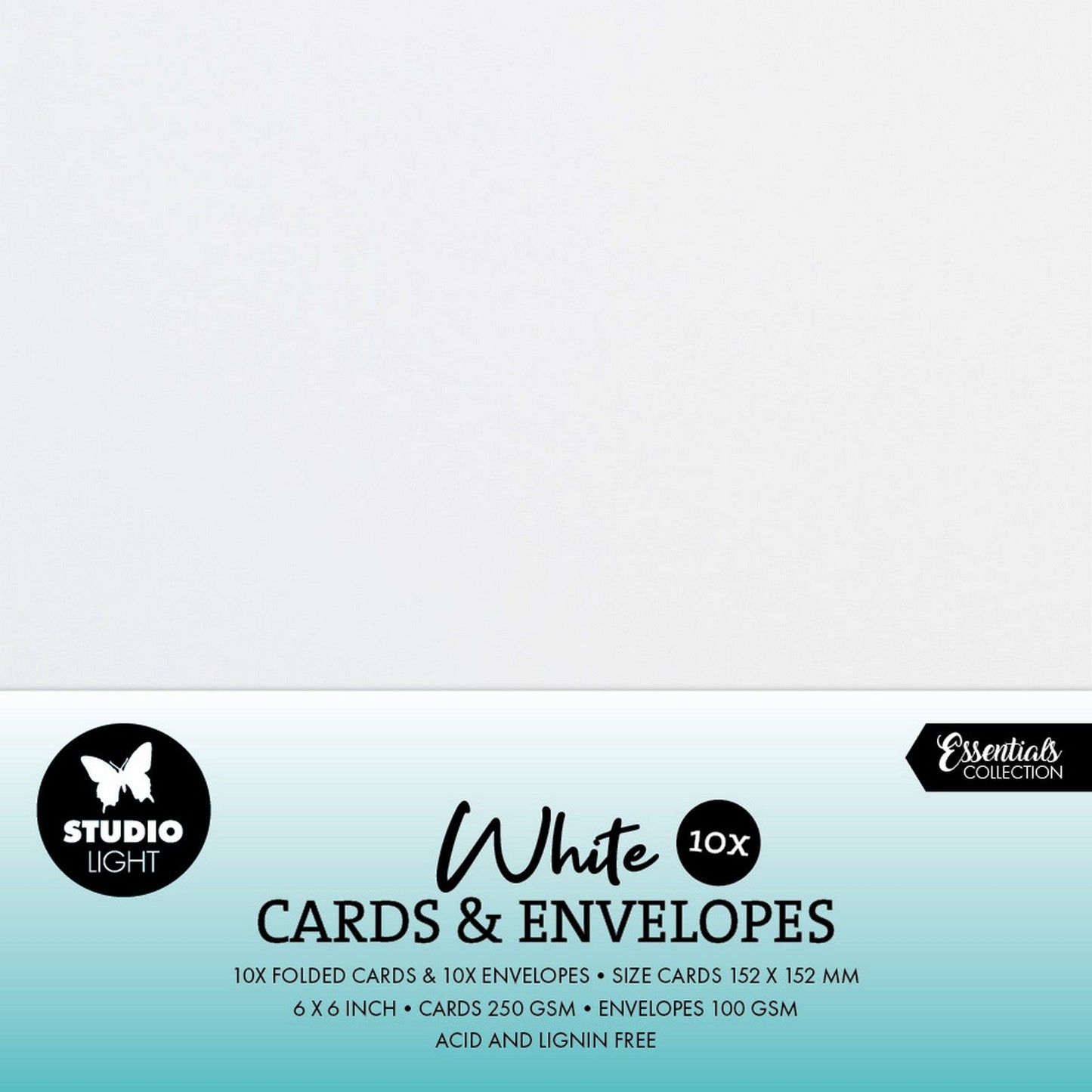 Studio light • cards envelopes white 15,24x15,24cm