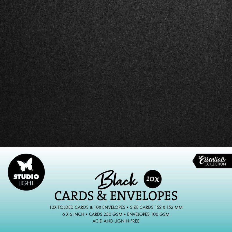 Studio light • cards envelopes black 15,24x15,24cm