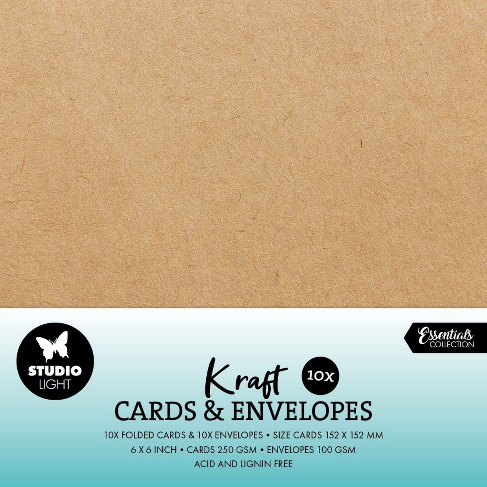 Studio light • cards envelopes kraft 15,24x15,24cm