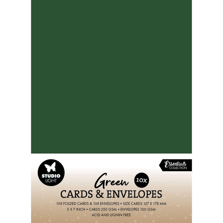 Studio light • consumables cards envelopes christmas green