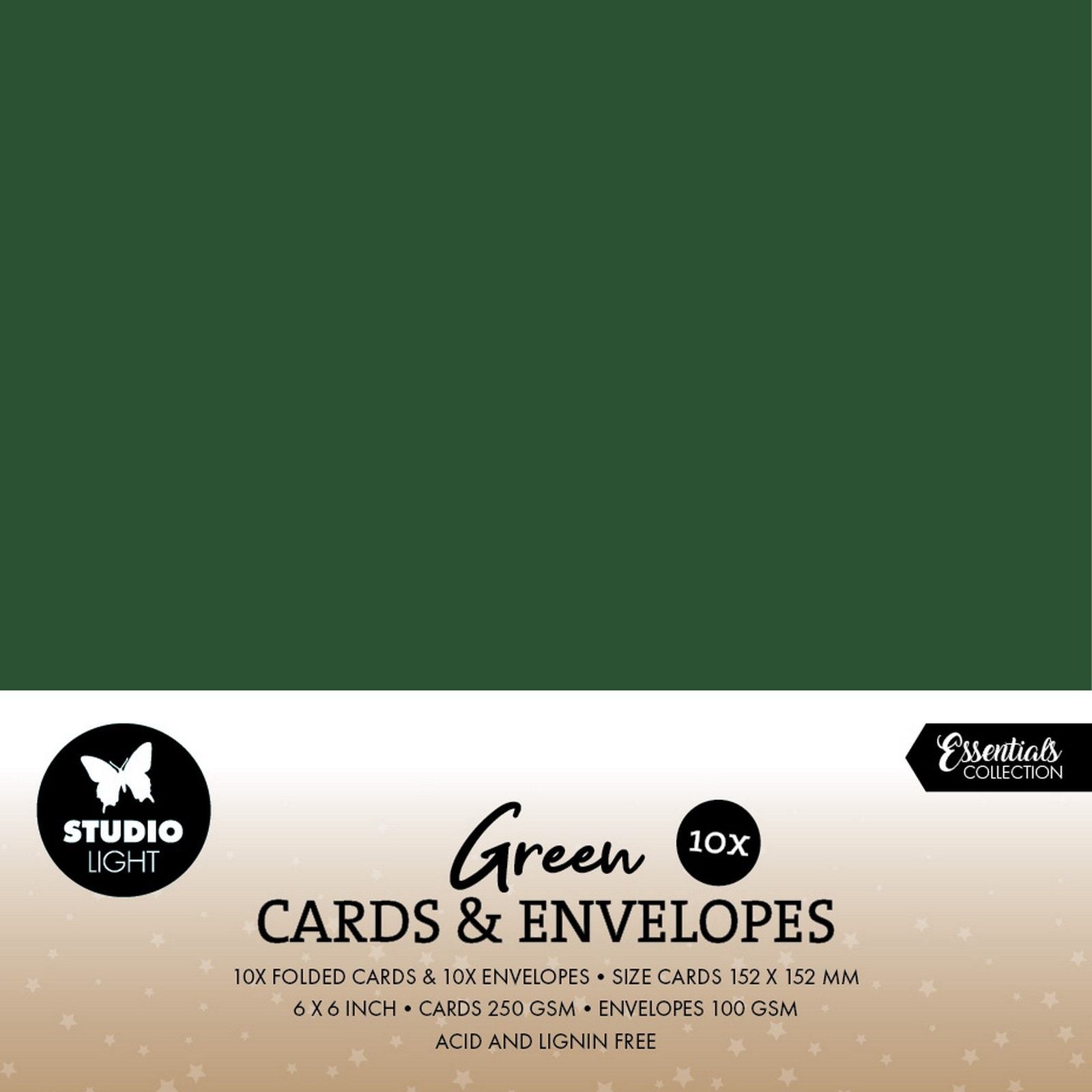 Studio light • consumables cards envelopes christmas green