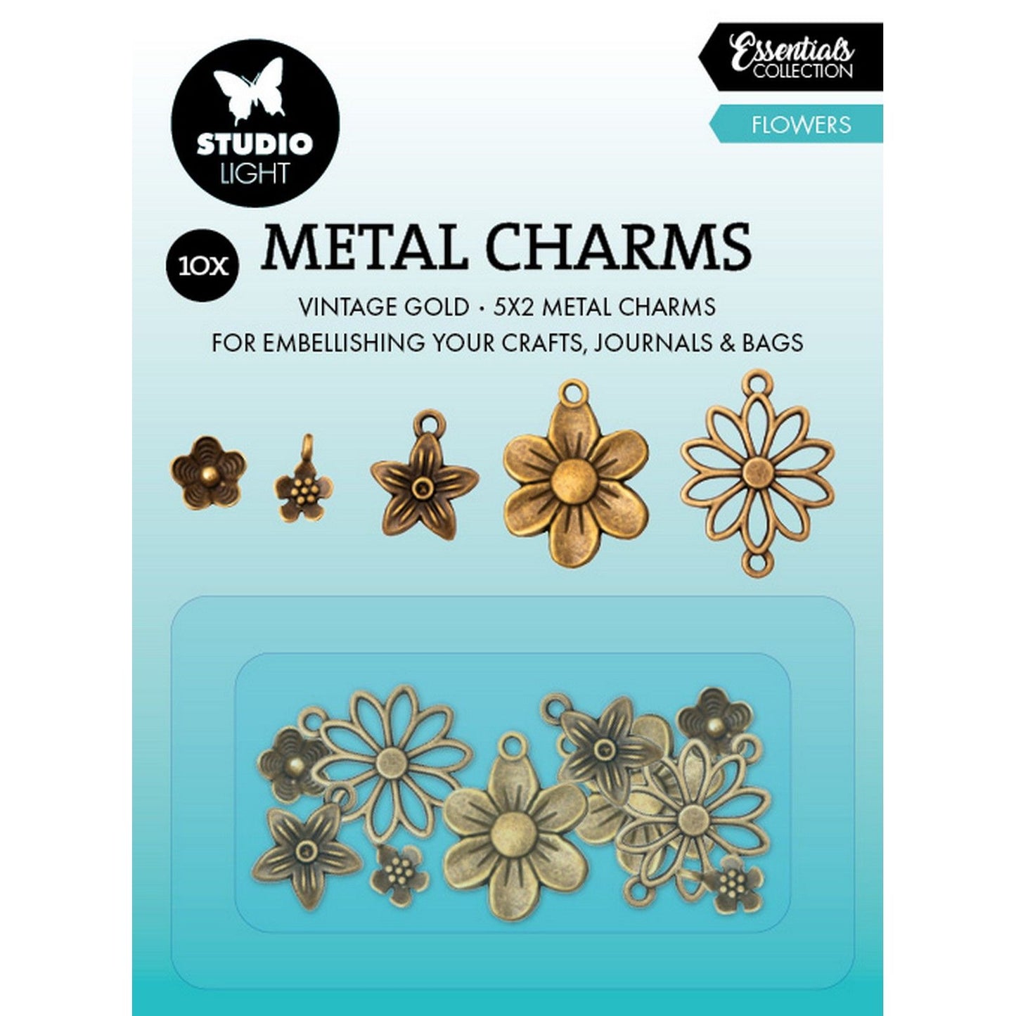 Studio light • metal charms flowers