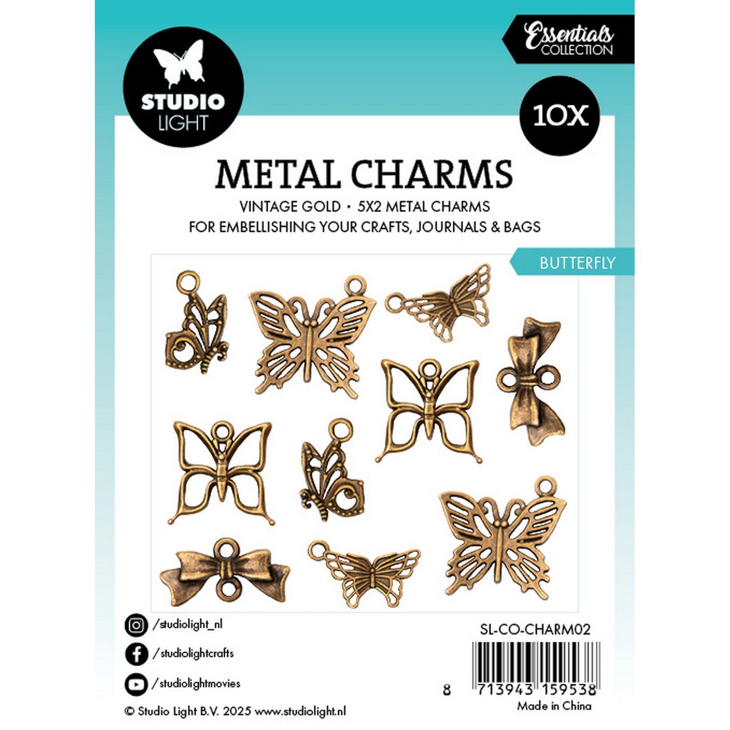 Studio light • metal charms butterfly