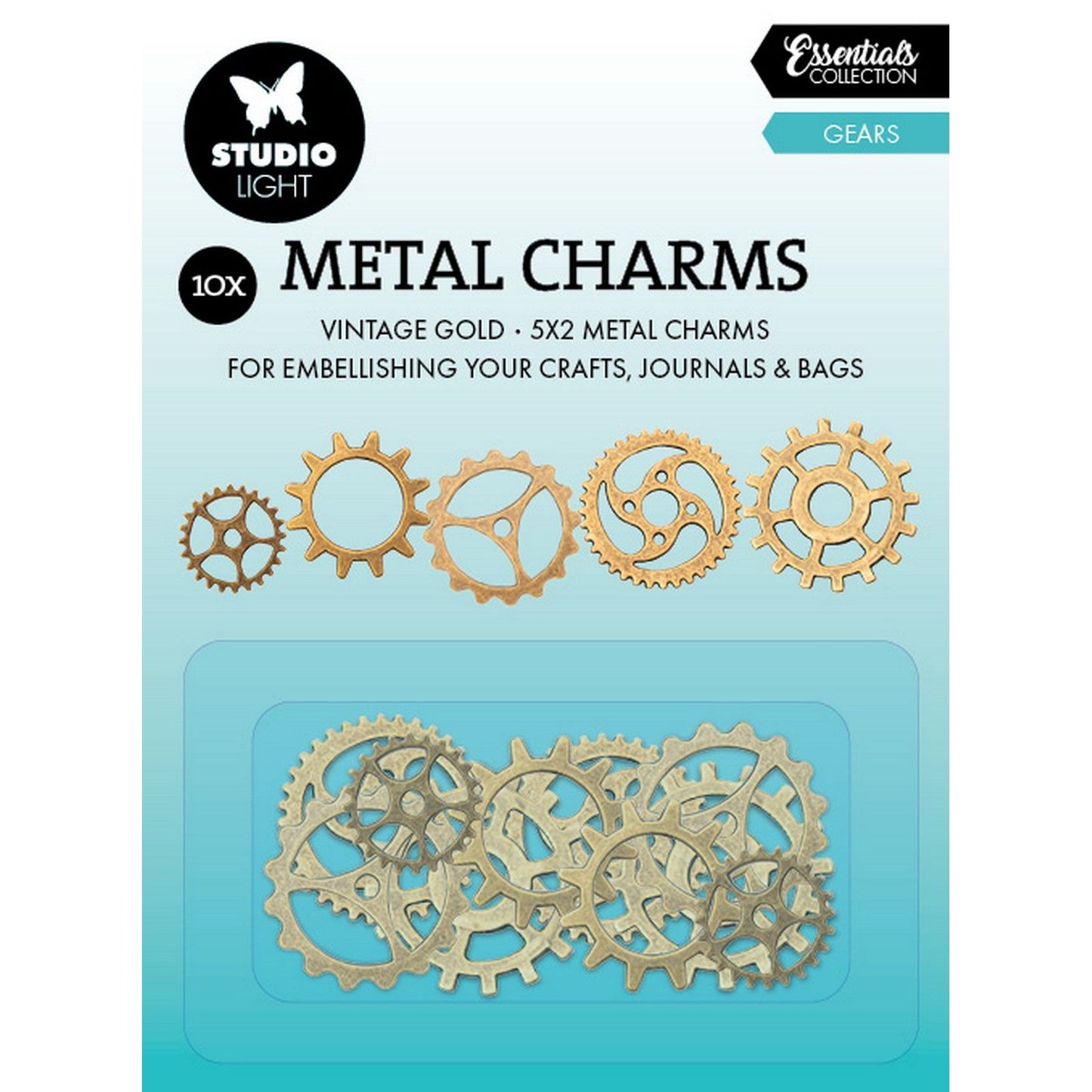 Studio light • metal charms gears