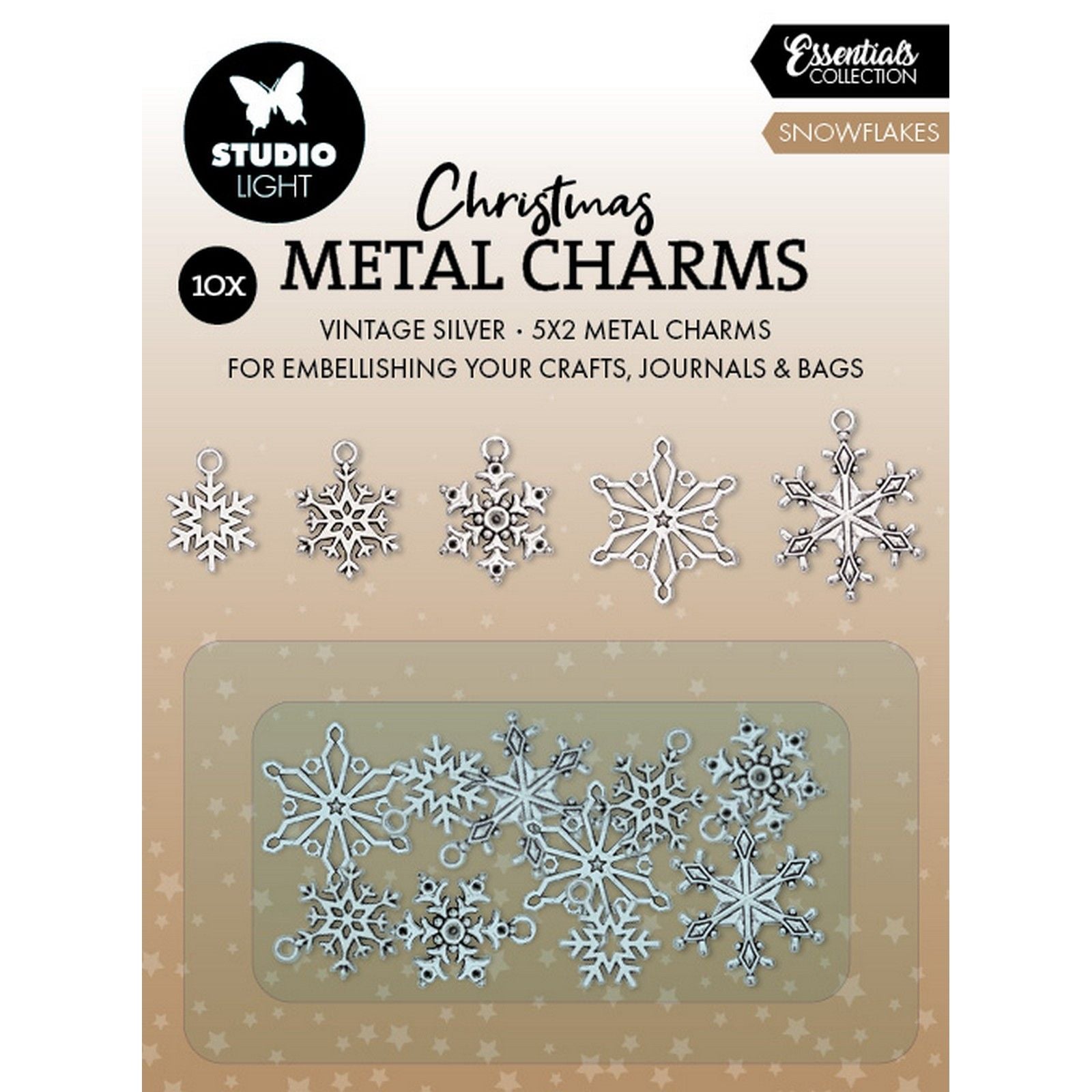 Studio light • essentials metal charms snowflakes