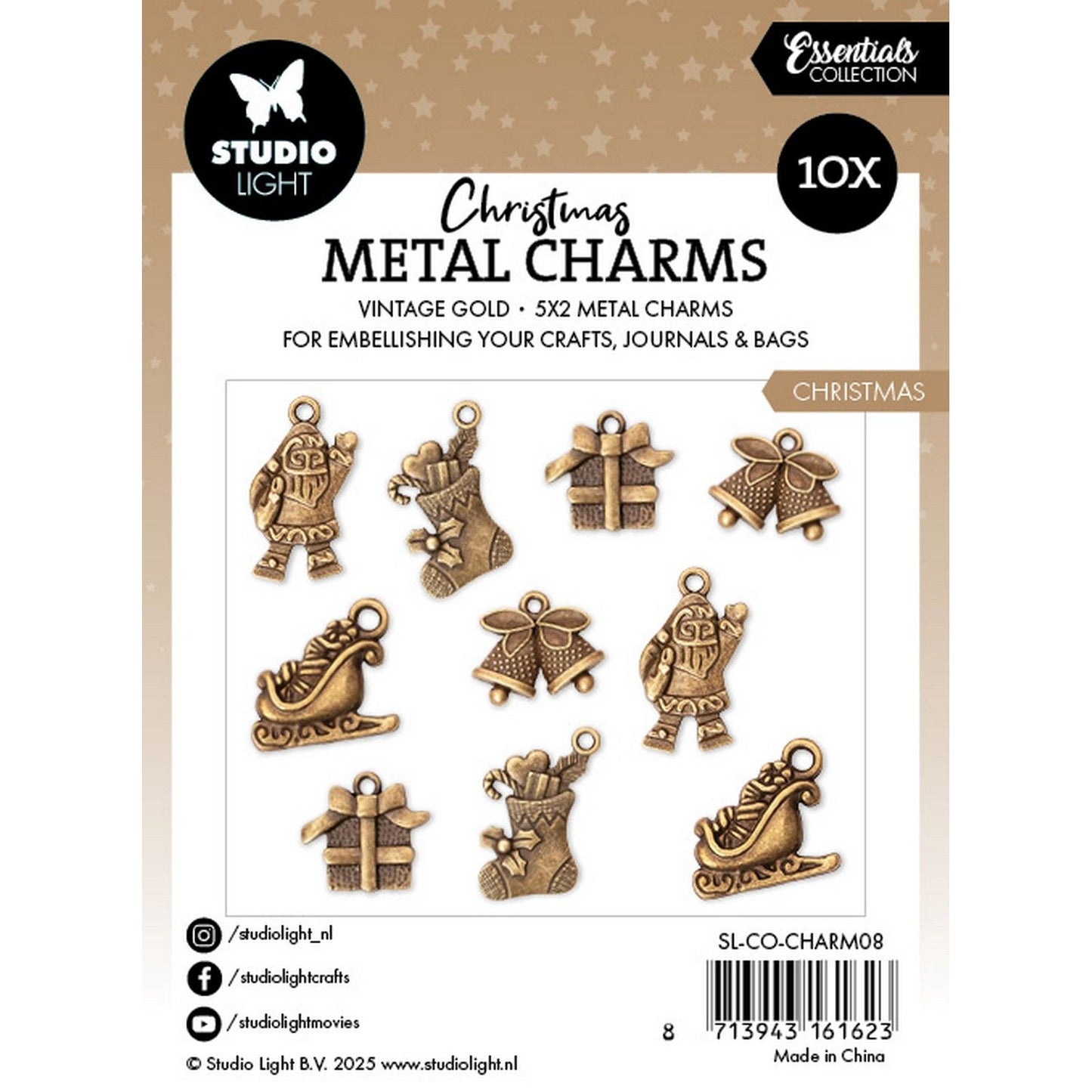 Studio light • essentials metal charms christmas elements