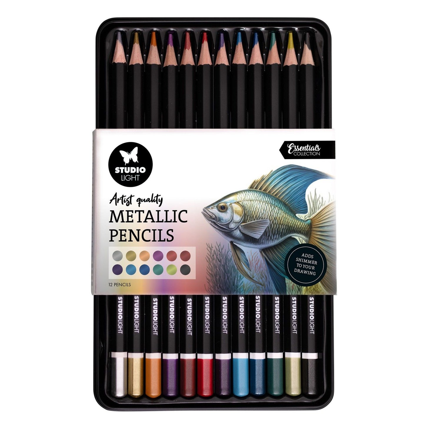 Studio light • essentials pencils with metallic finish 12pcs