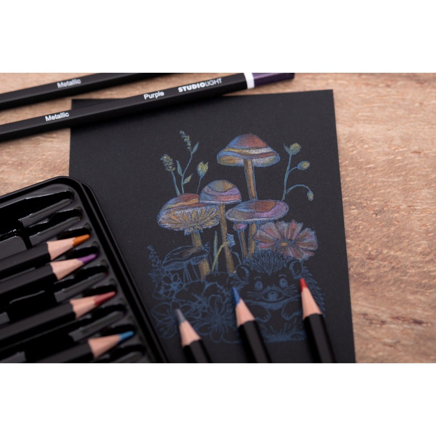Studio light • essentials pencils with metallic finish 12pcs