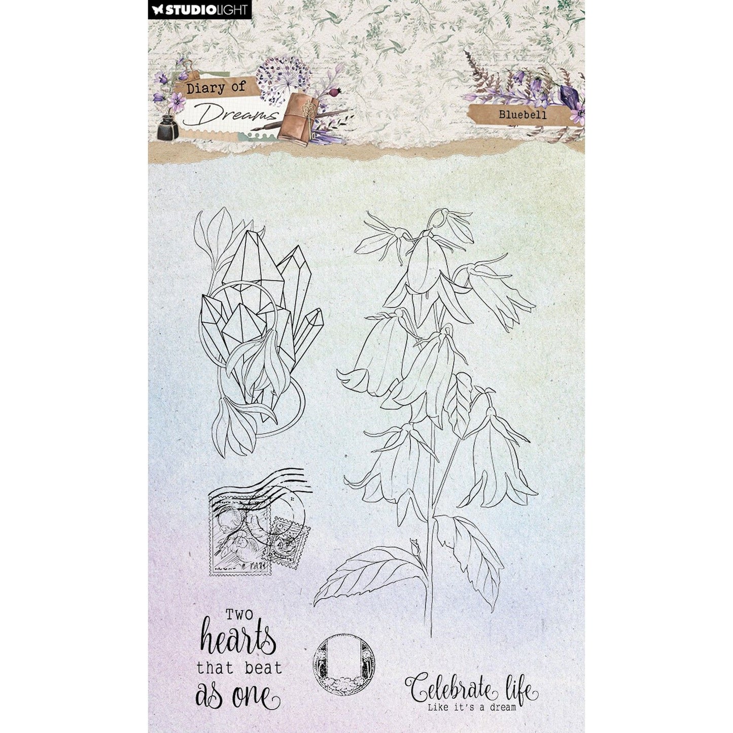 Studio light • diary of dreams clear stamps blue bell