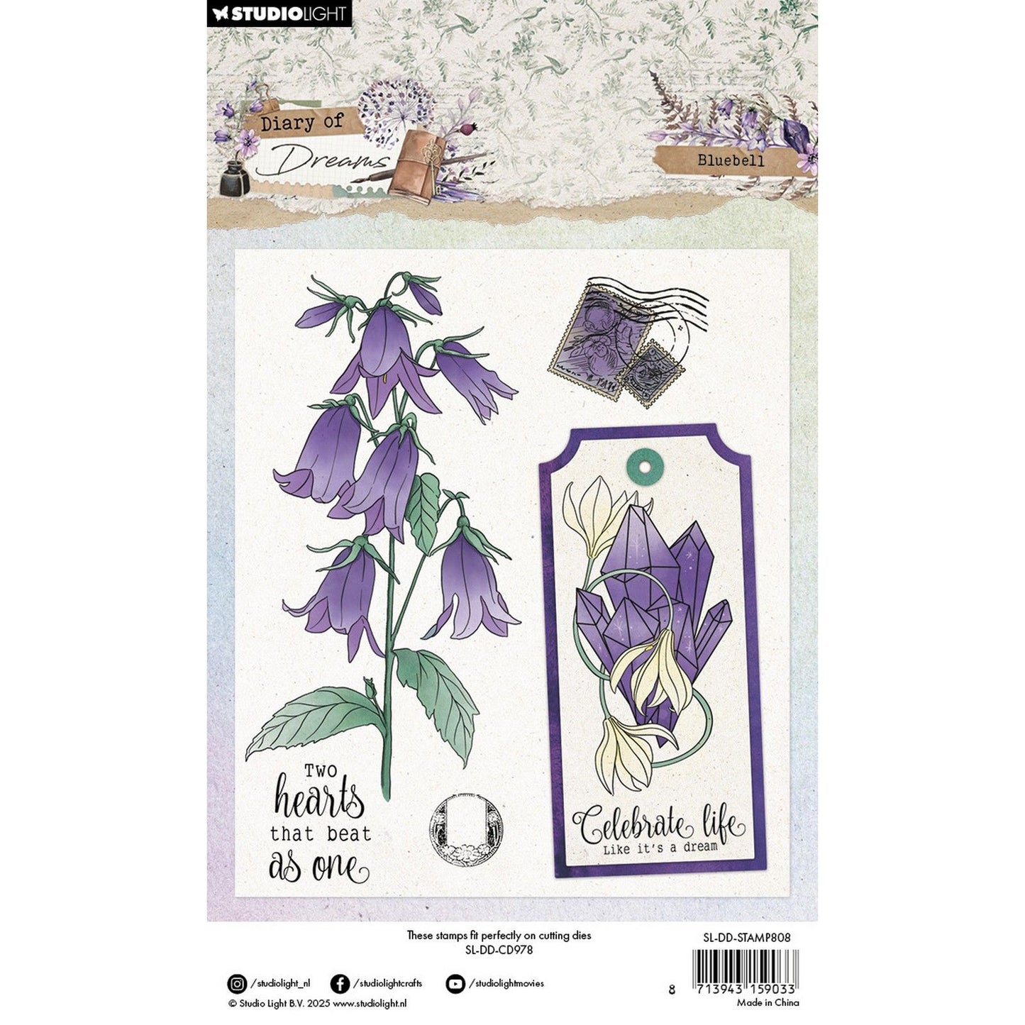 Studio light • diary of dreams clear stamps blue bell