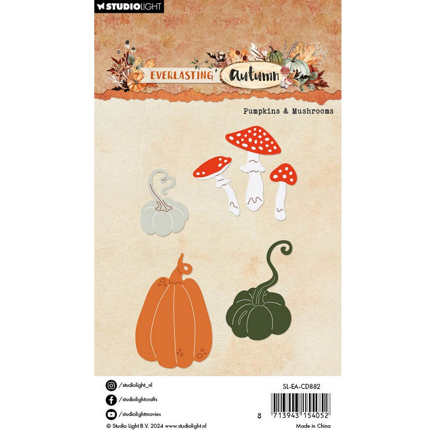 Studio light • everlasting autumn cutting dies pumpkins mushrooms