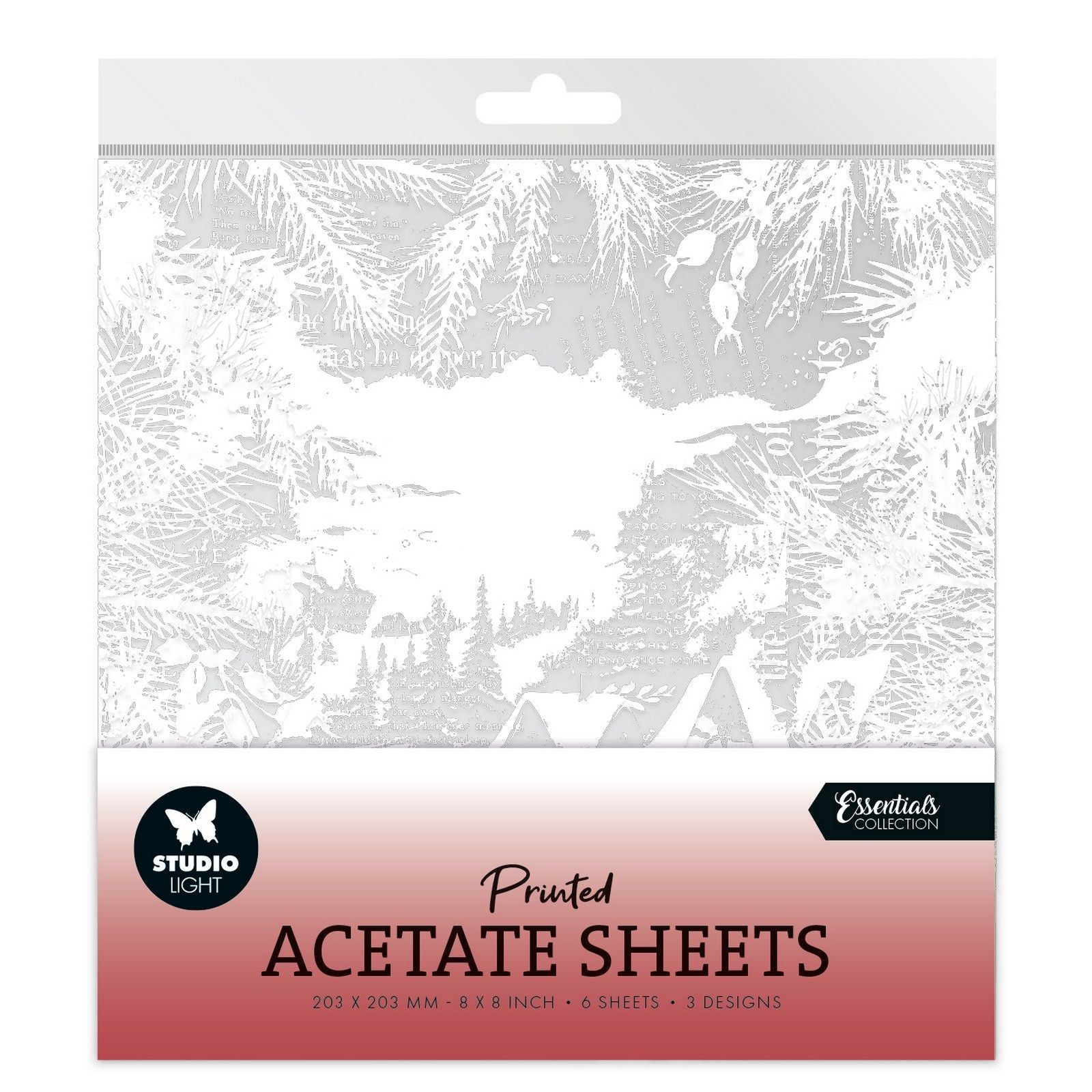 Studio light • essentials acetate sheet snowy town, pine verses