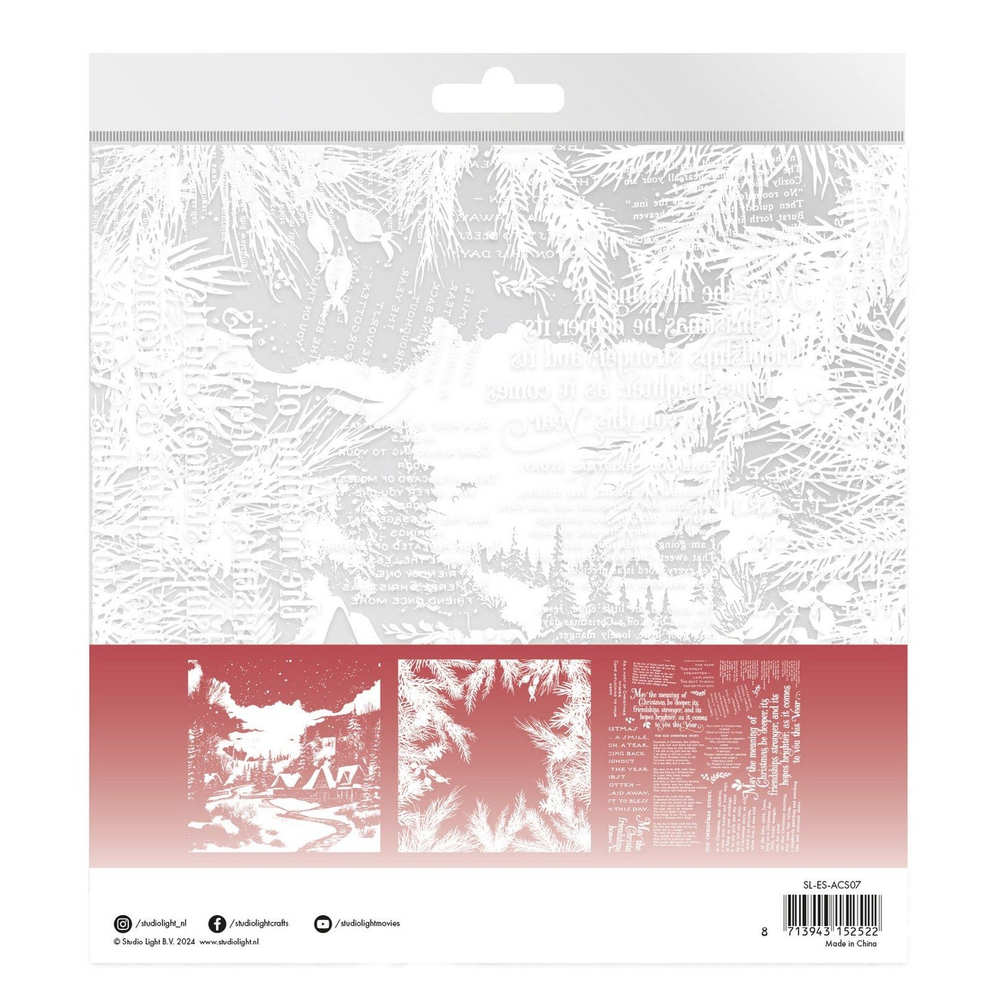 Studio light • essentials acetate sheet snowy town, pine verses