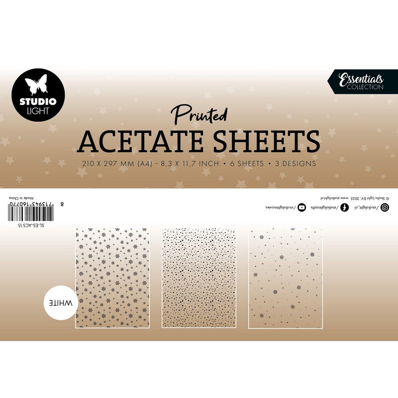 Studio light • essentials acetate sheet snowflakes white