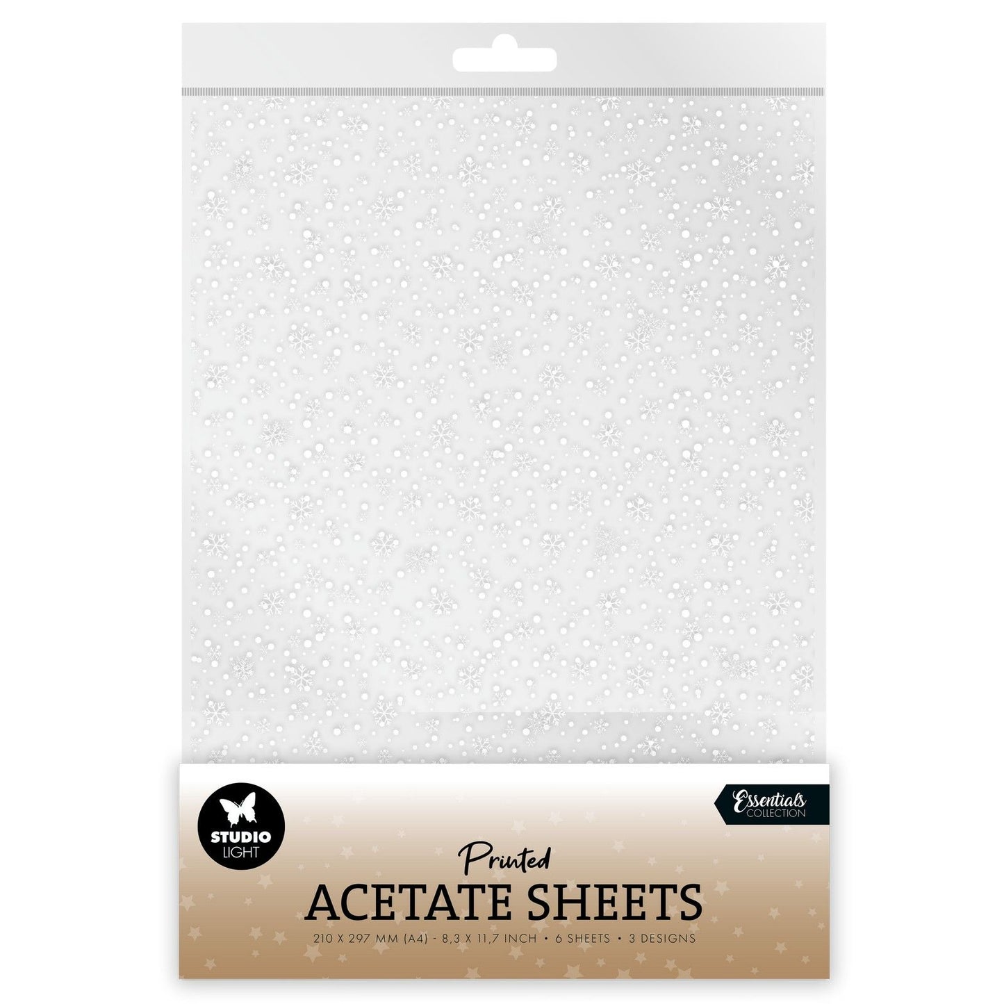 Studio light • essentials acetate sheet snowflakes white