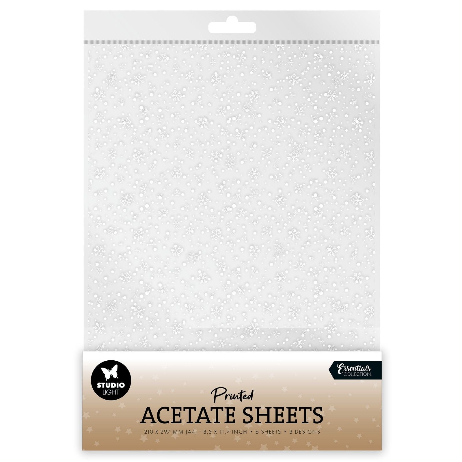 Studio light • essentials acetate sheet snowflakes white