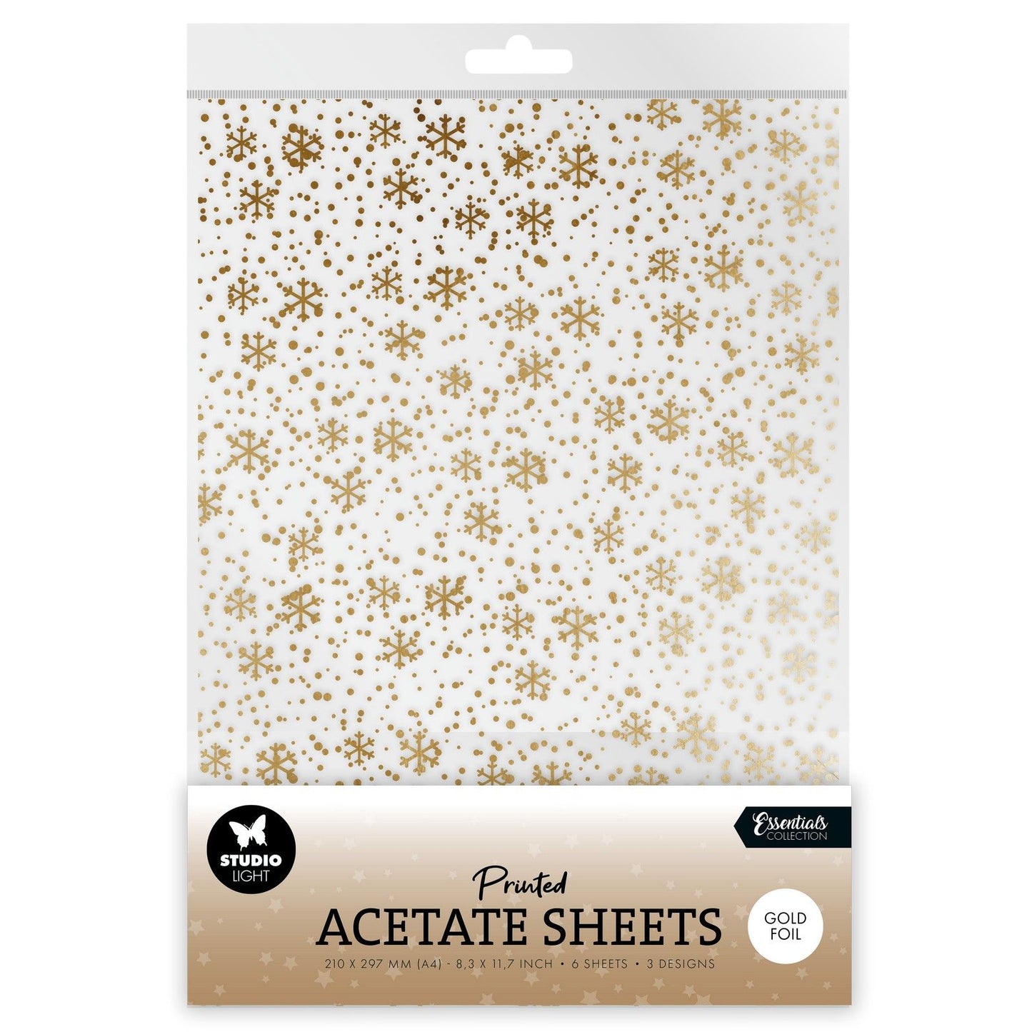 Studio light • essentials acetate sheet snowflakes gold
