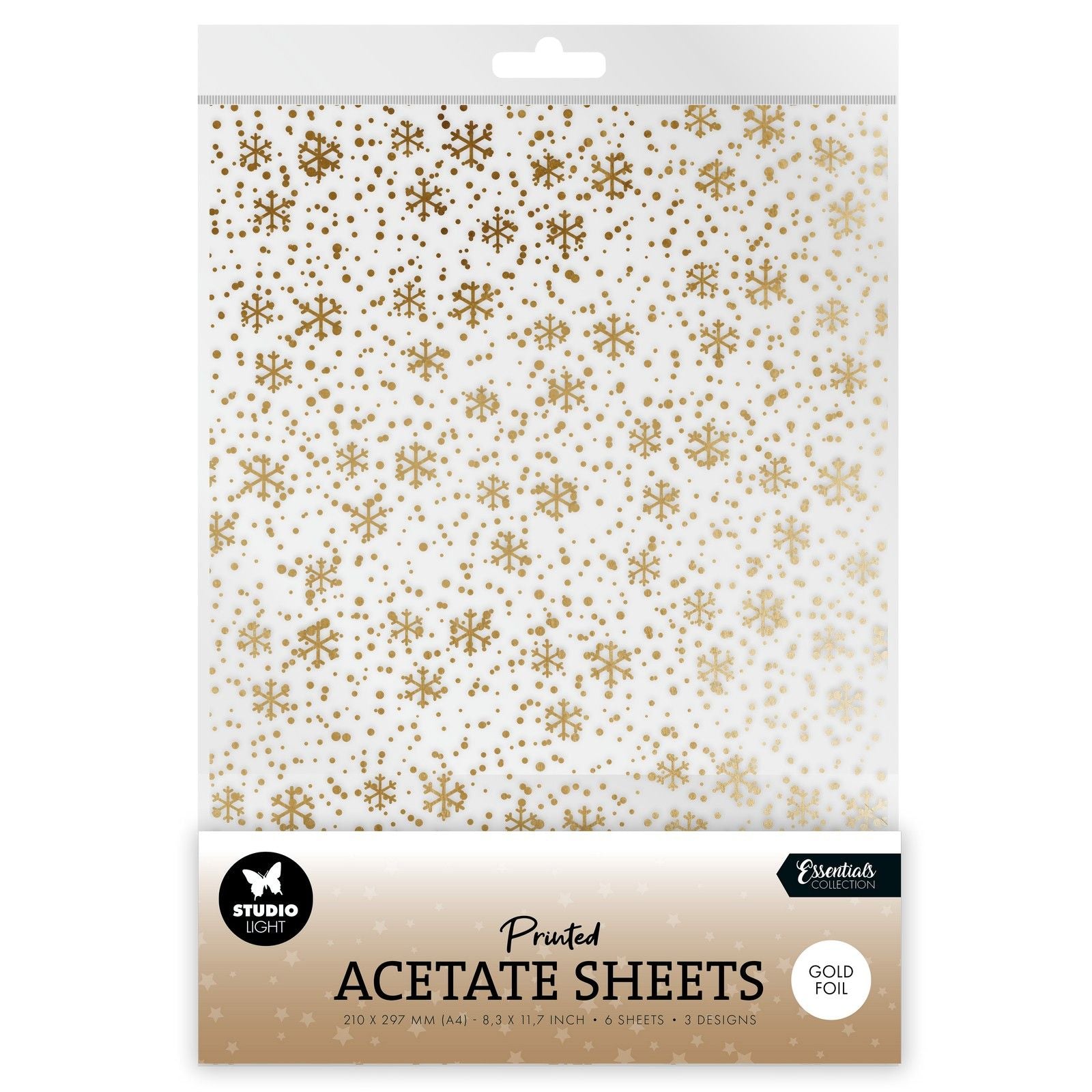 Studio light • essentials acetate sheet snowflakes gold