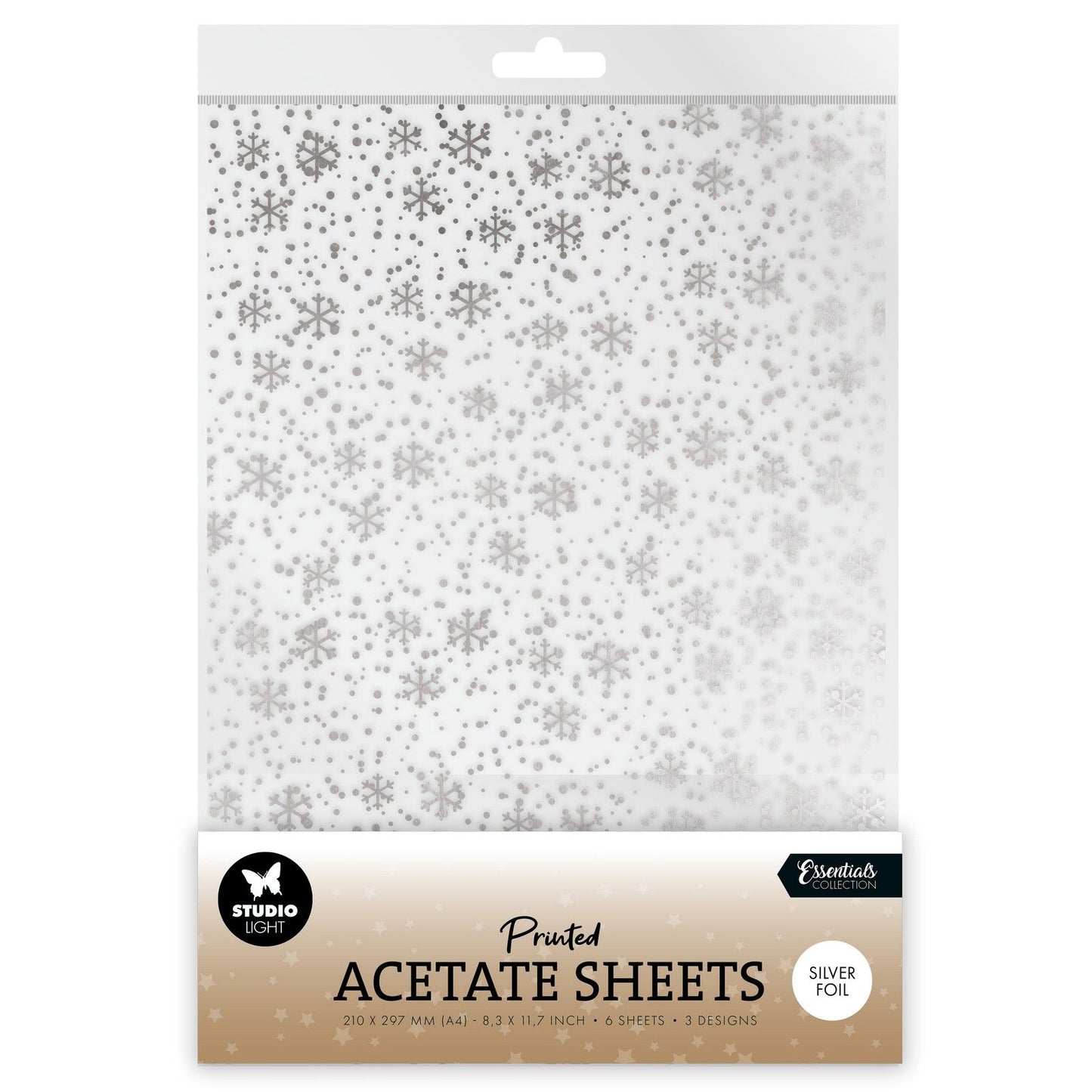 Studio light • essentials acetate sheet snowflakes silver