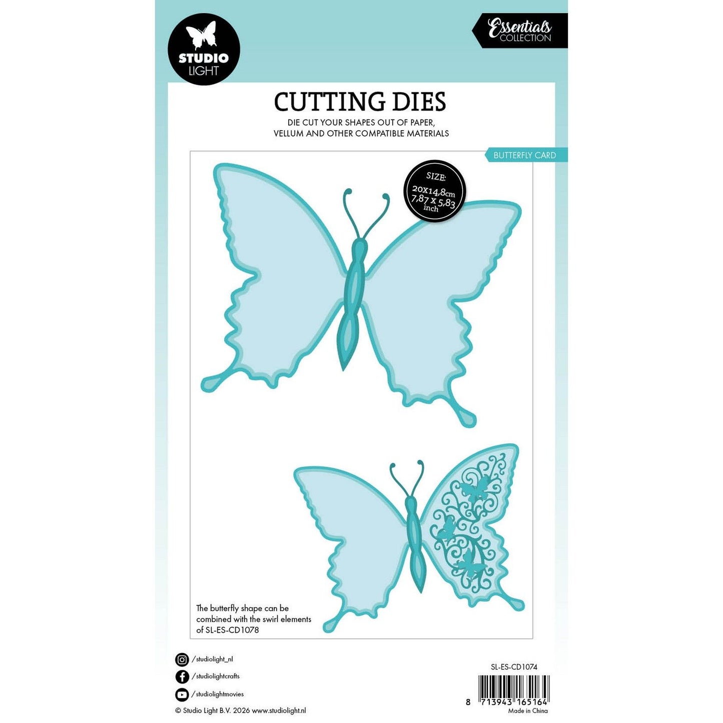 Studio light • essentials cutting die butterfly cardshape