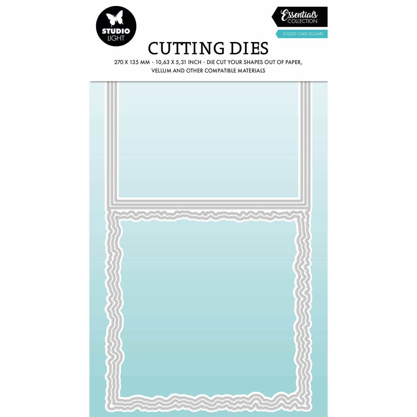 Studio light • essentials cutting die torn edge cardshape square
