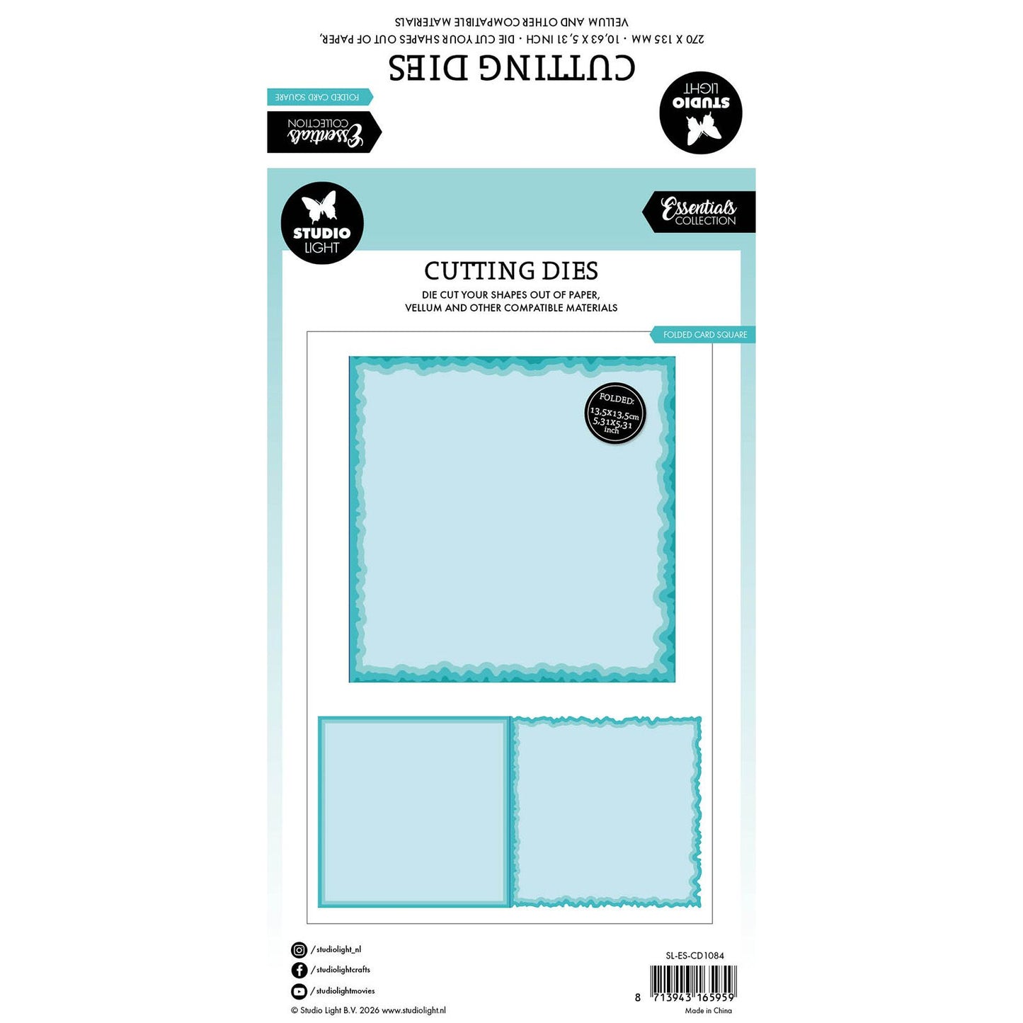 Studio light • essentials cutting die torn edge cardshape square