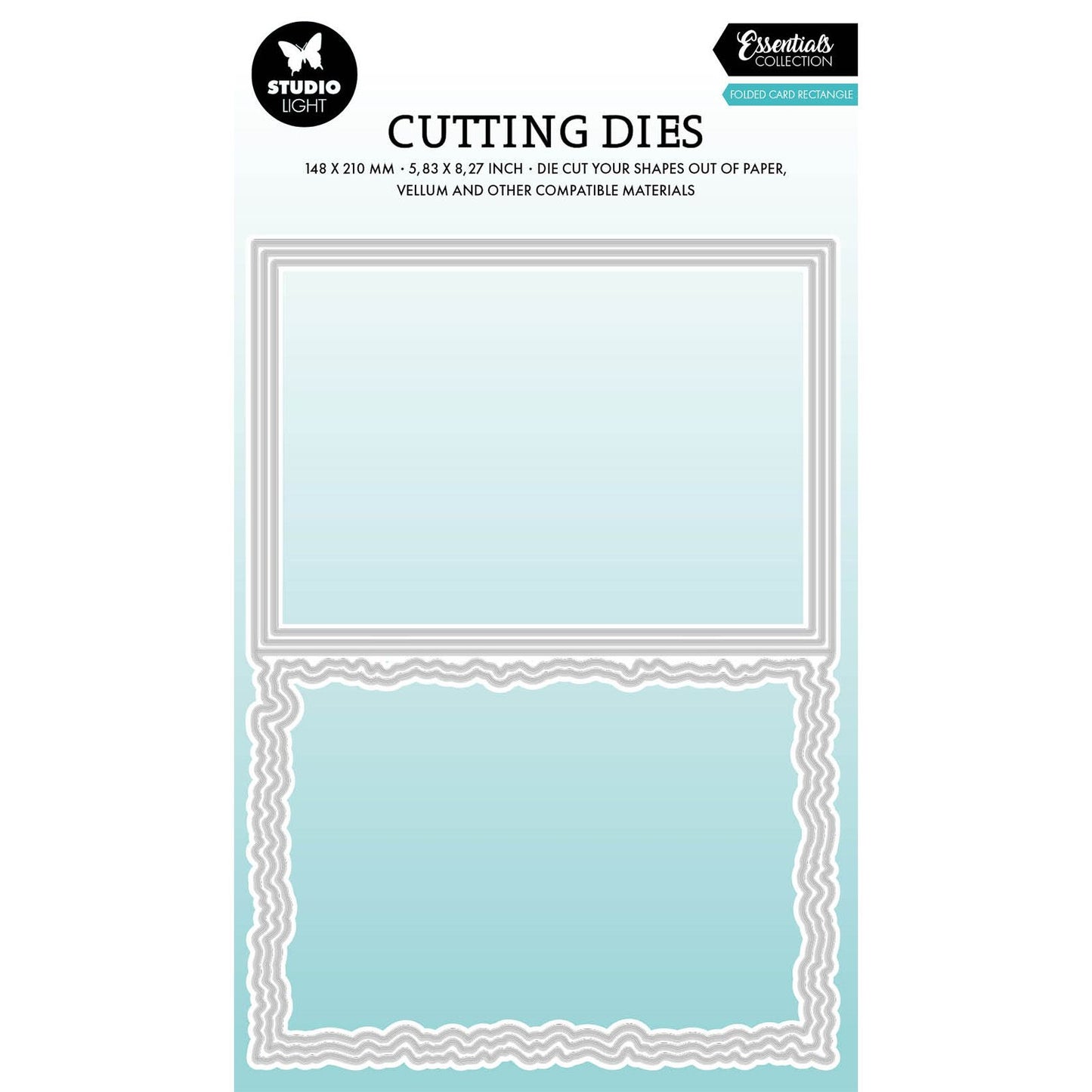 Studio light • essentials cutting die torn edge cardshape rectangle