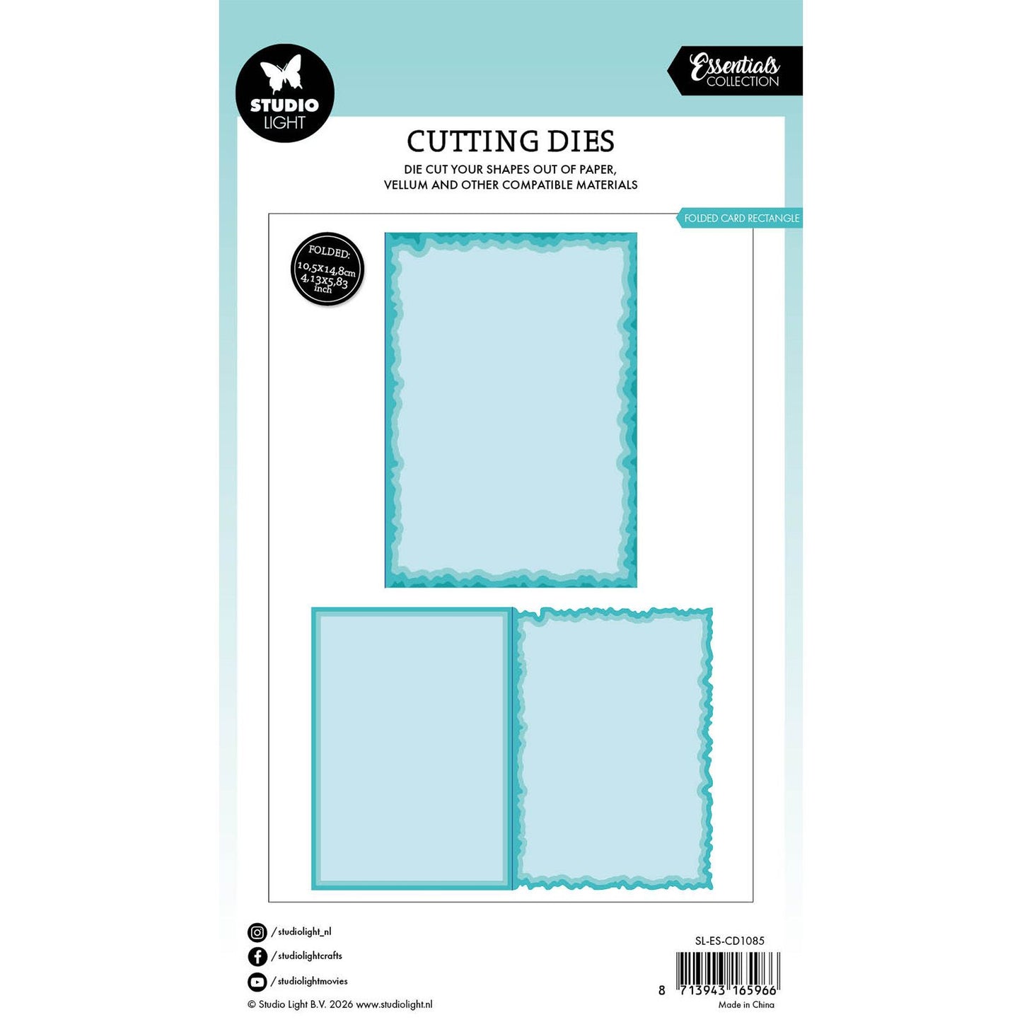 Studio light • essentials cutting die torn edge cardshape rectangle