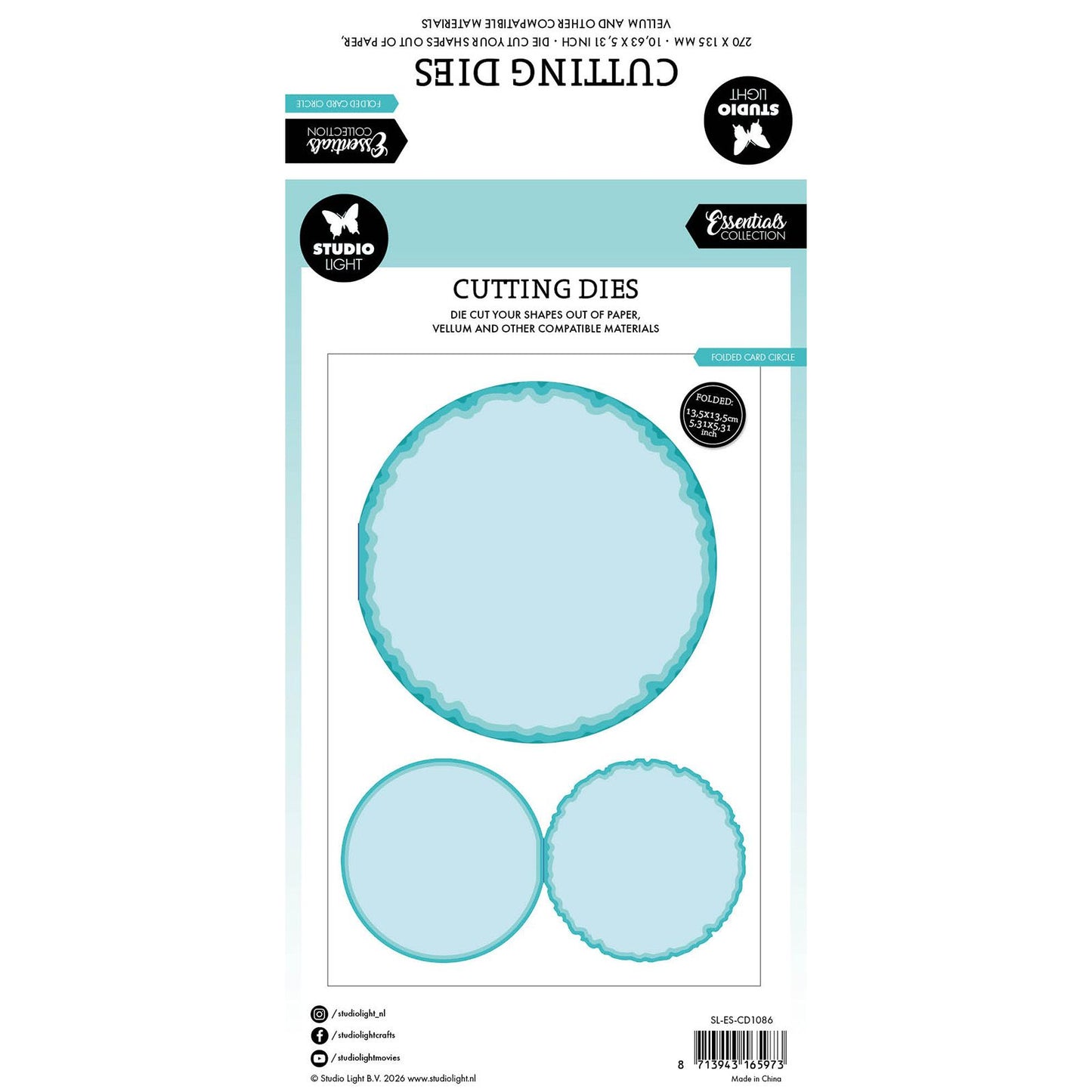 Studio light • essentials cutting die torn edge card stand round