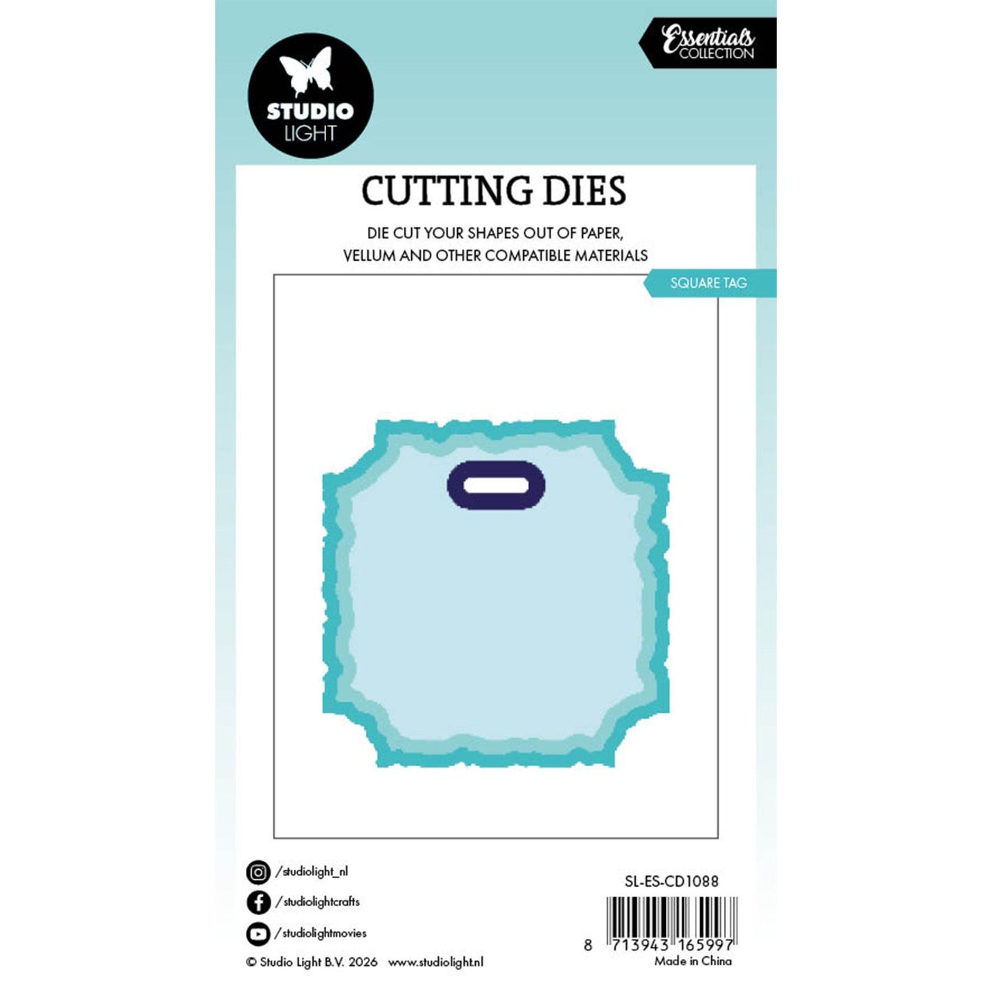 Studio light • essentials cutting die torn edge tag square
