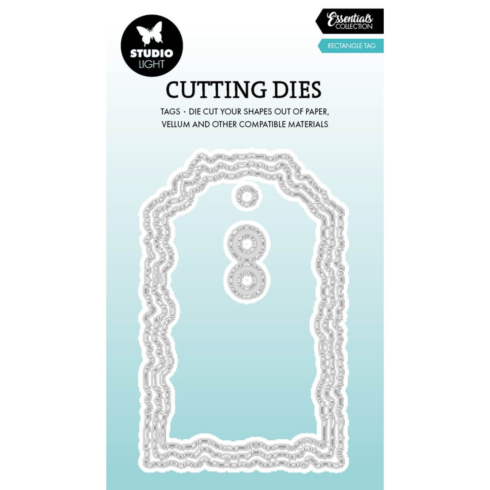 Studio light • essentials cutting die torn edge tag rectangle