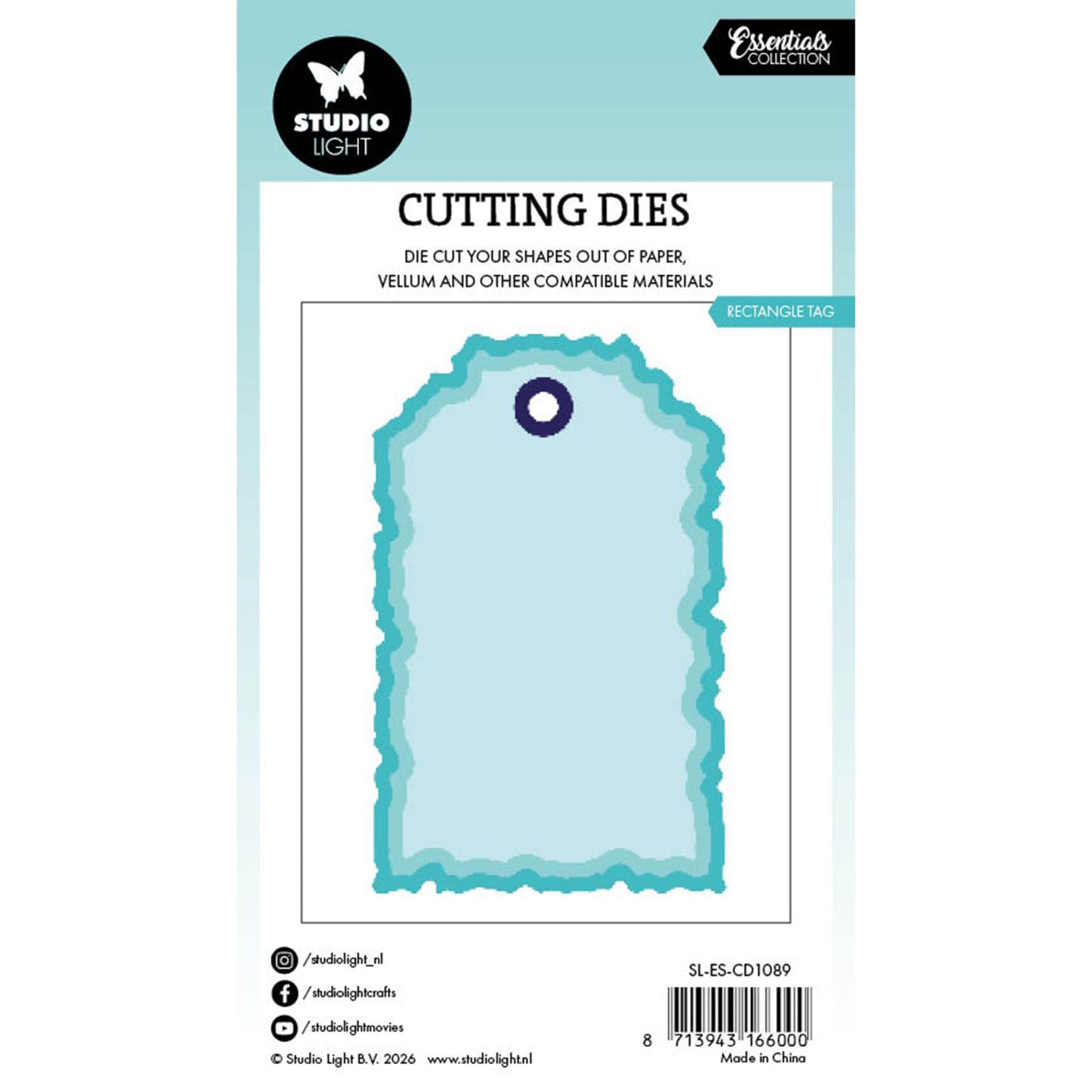 Studio light • essentials cutting die torn edge tag rectangle