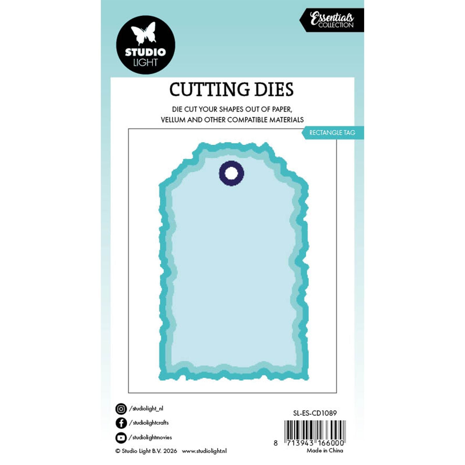 Studio light • essentials cutting die torn edge tag rectangle