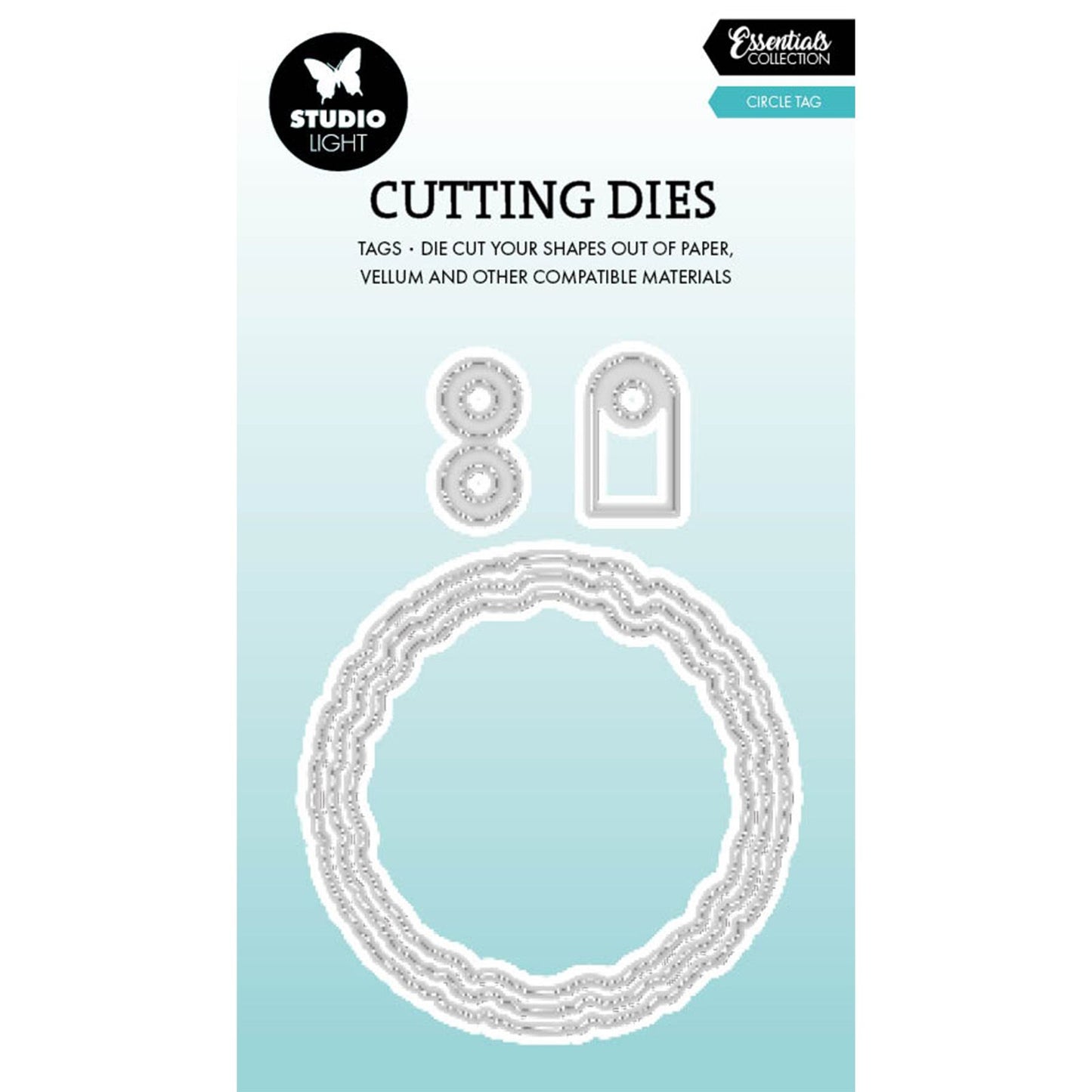 Studio light • essentials cutting die torn edge tag round