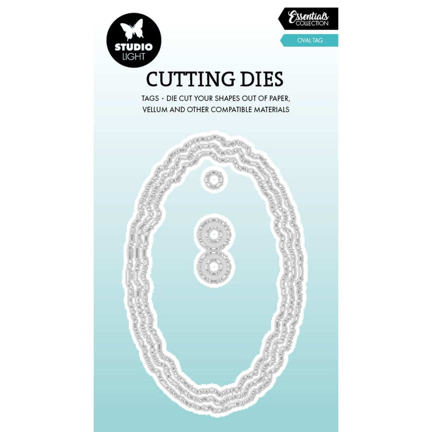 Studio light • essentials cutting die torn edge tag oval
