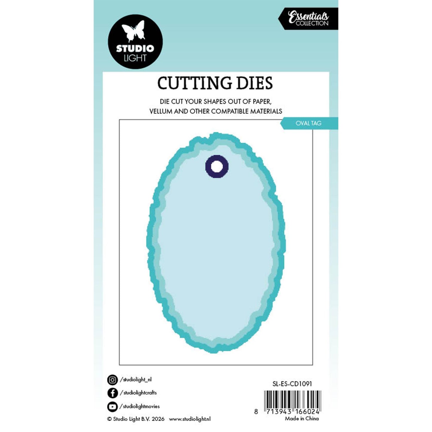 Studio light • essentials cutting die torn edge tag oval