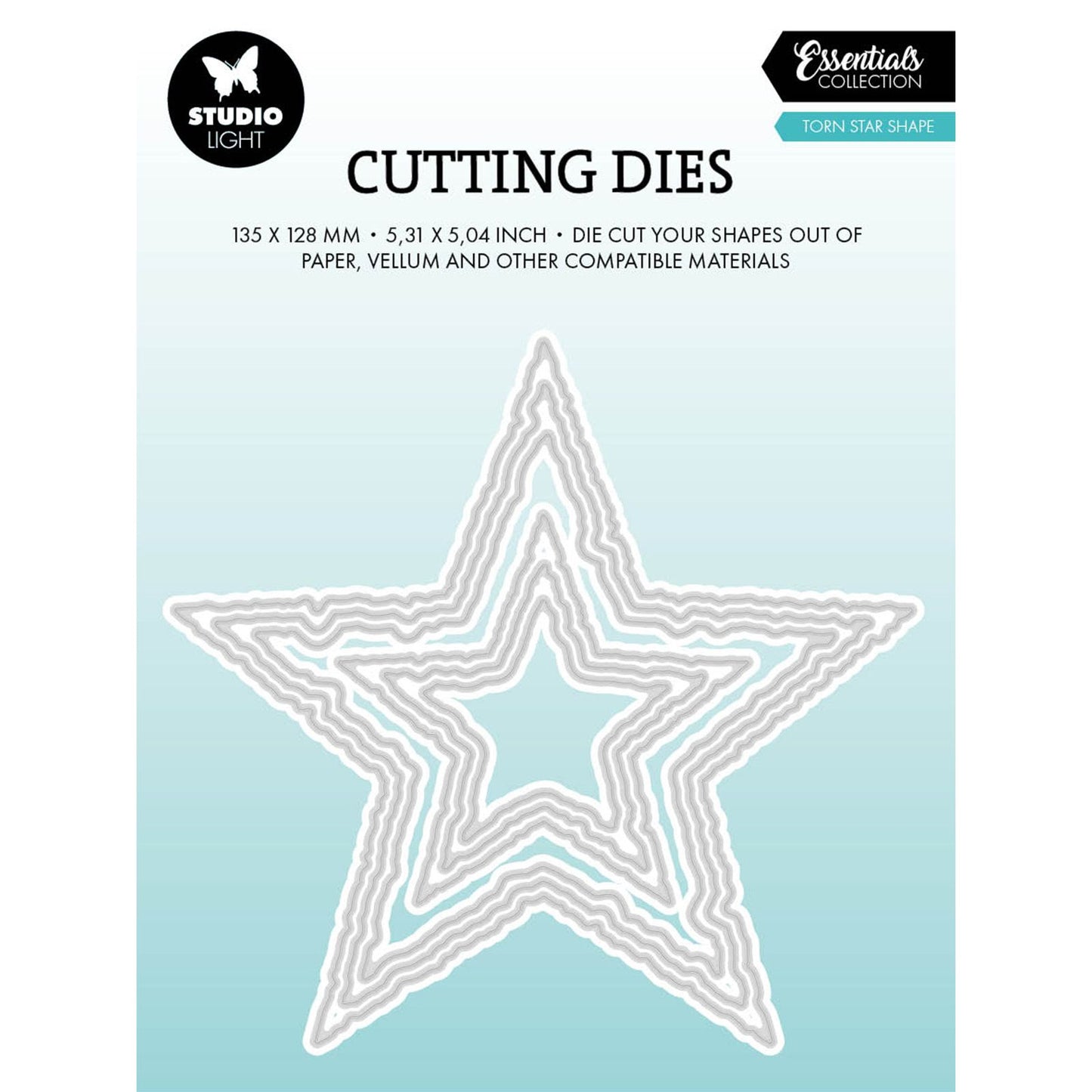 Studio light • essentials cutting die torn edge star shape