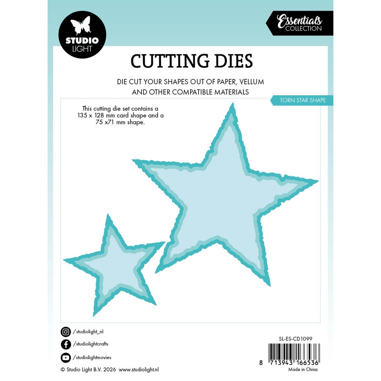 Studio light • essentials cutting die torn edge star shape