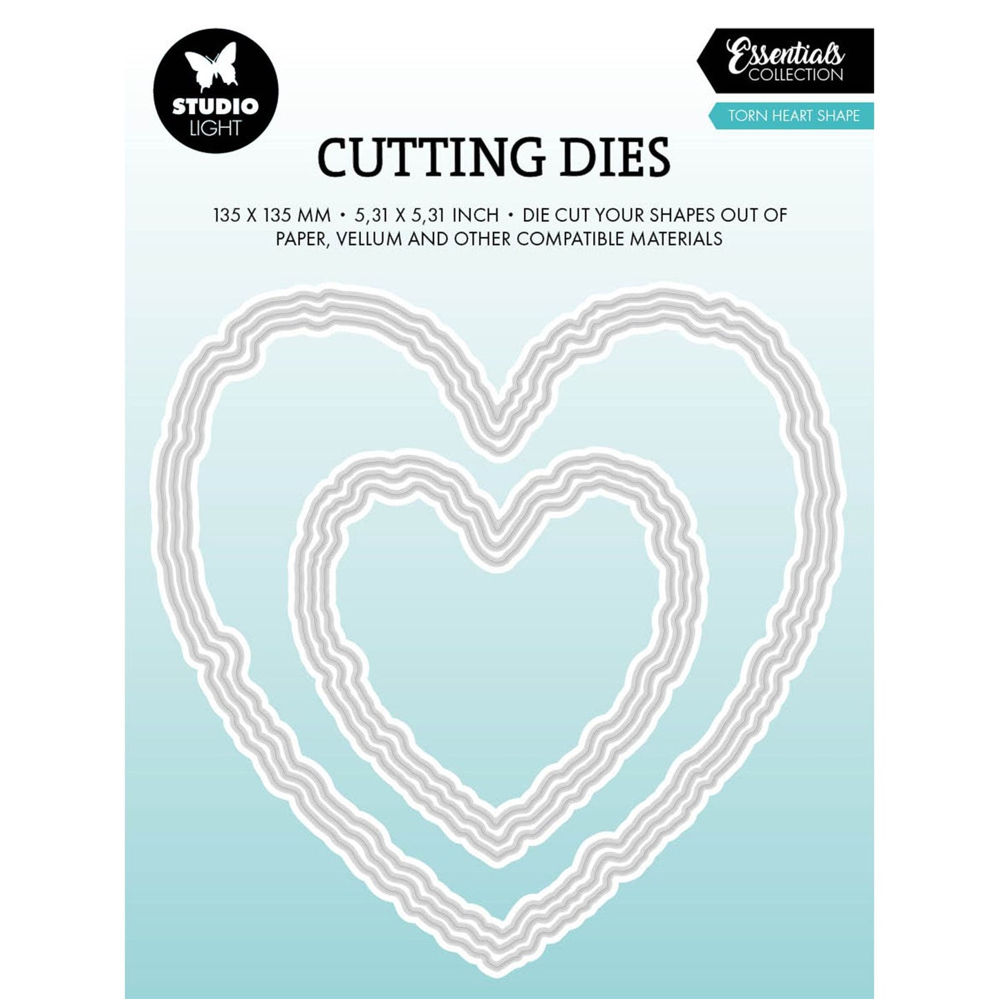 Studio light • essentials cutting die torn edge heart shape