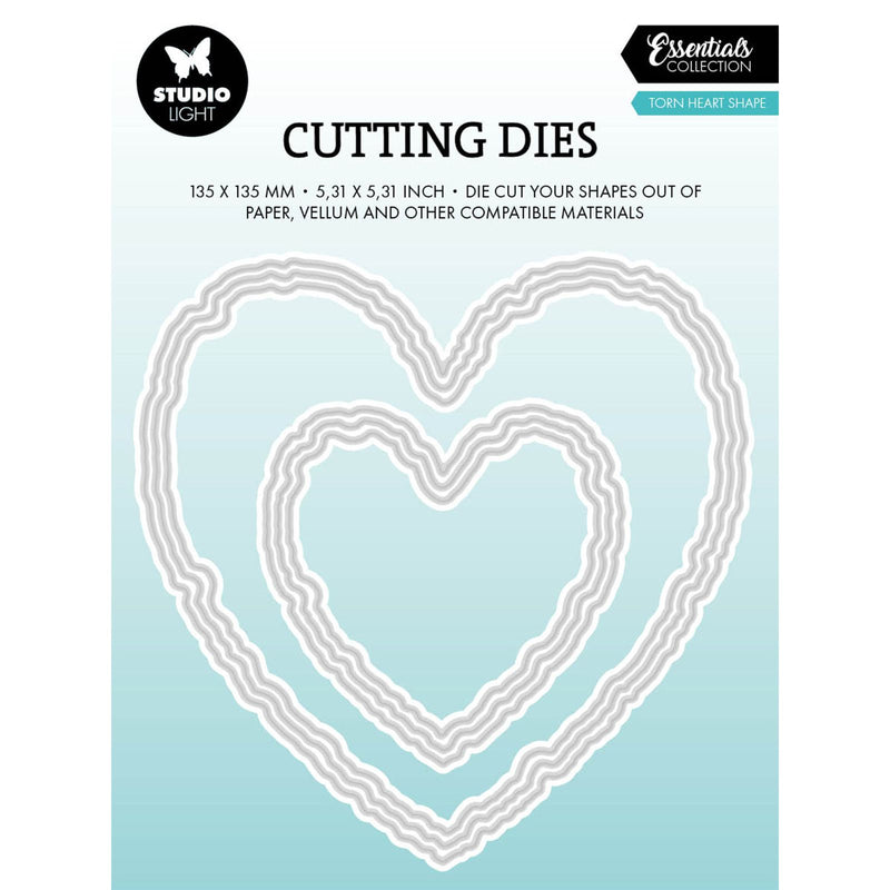 Studio light • essentials cutting die torn edge heart shape