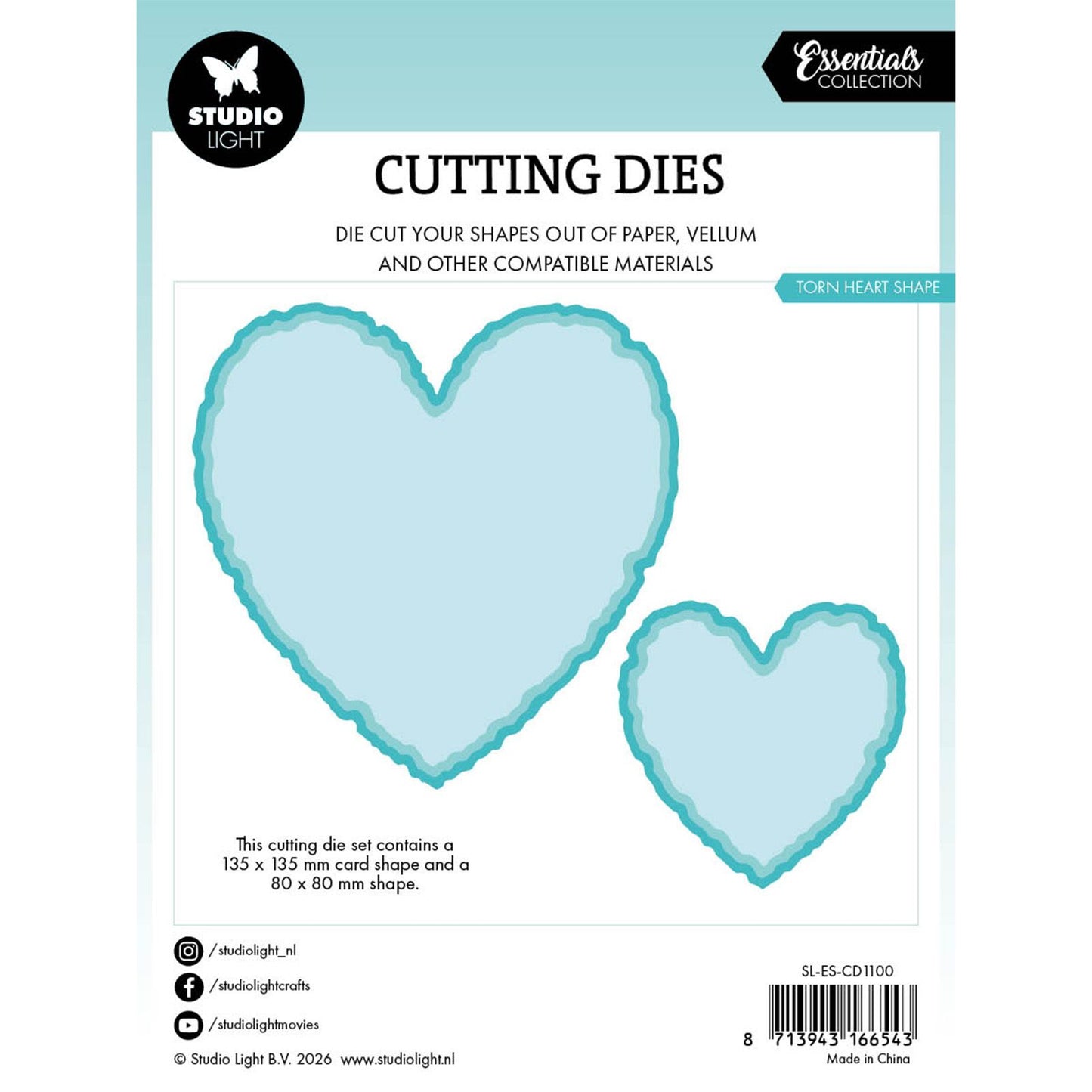 Studio light • essentials cutting die torn edge heart shape