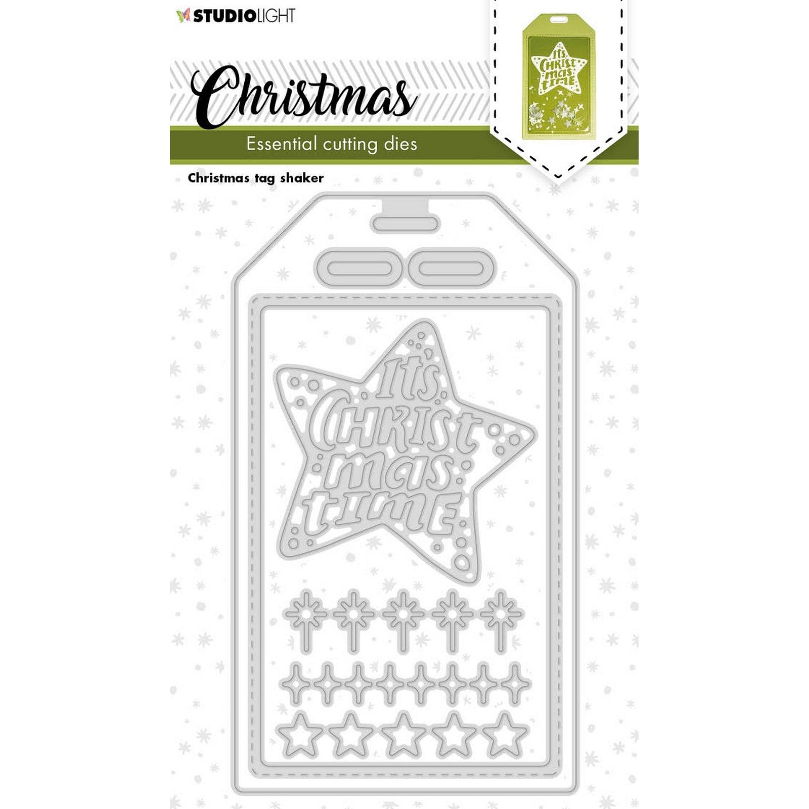Studio light • essentials cutting dies christmas tag shaker