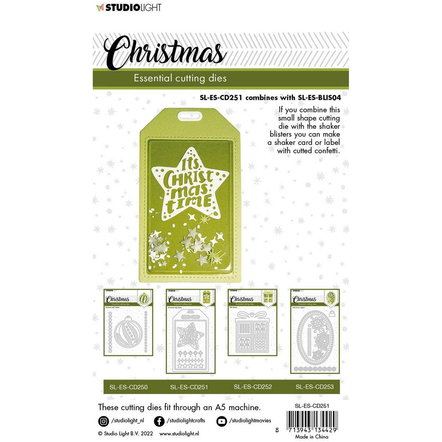 Studio light • essentials cutting dies christmas tag shaker